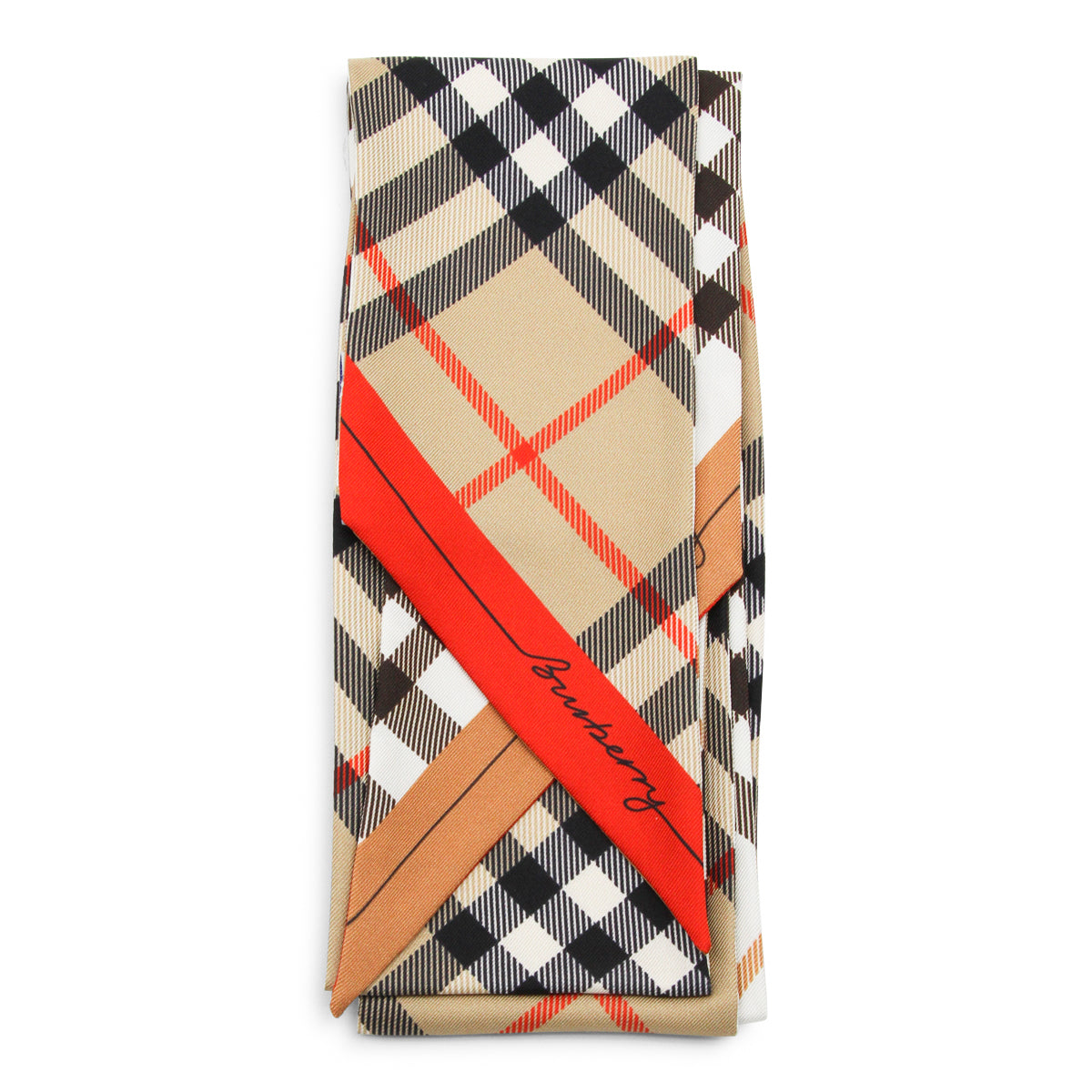 Silk Scarf with Classic Check Motif