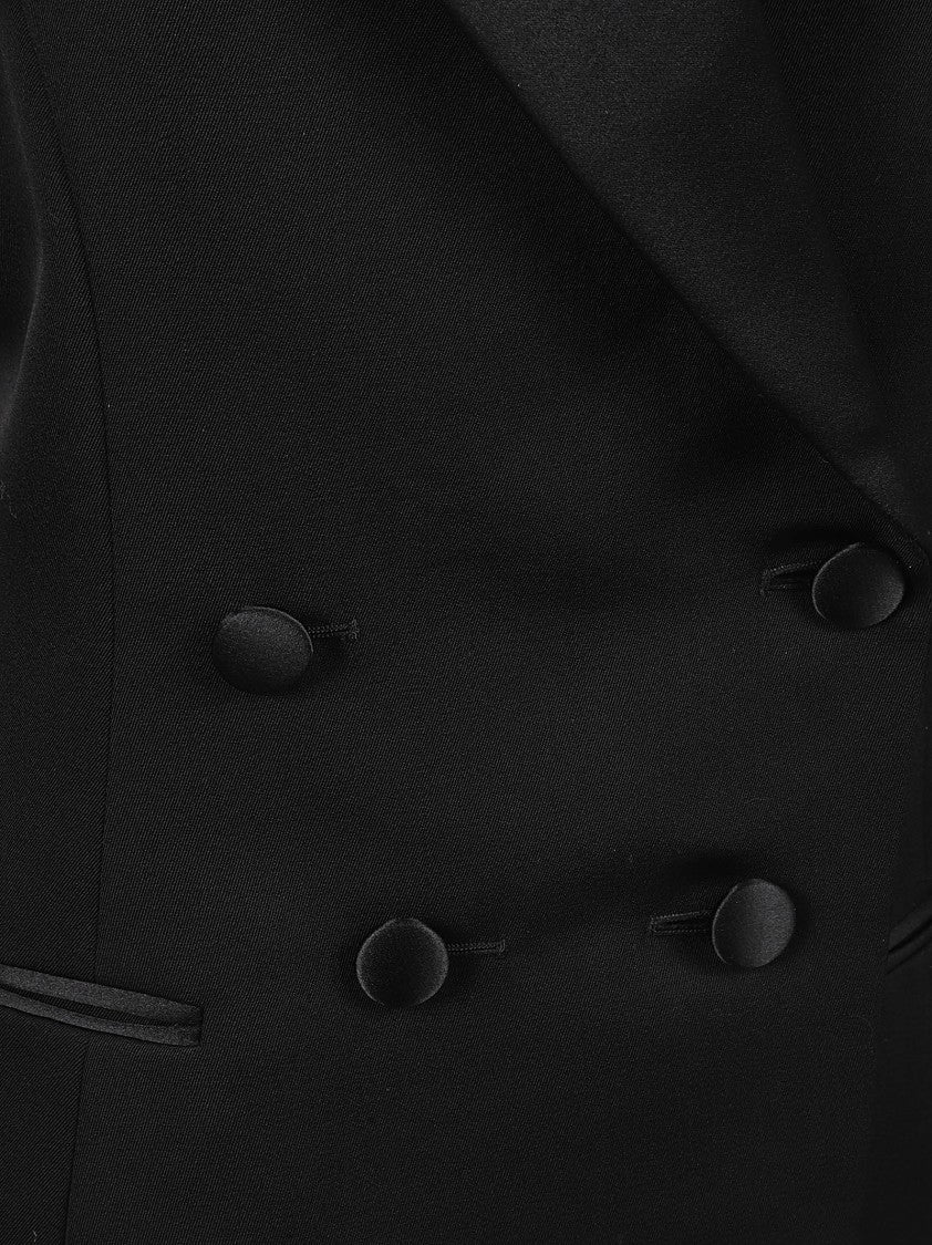 Double-Breasted Black Wool Jacket