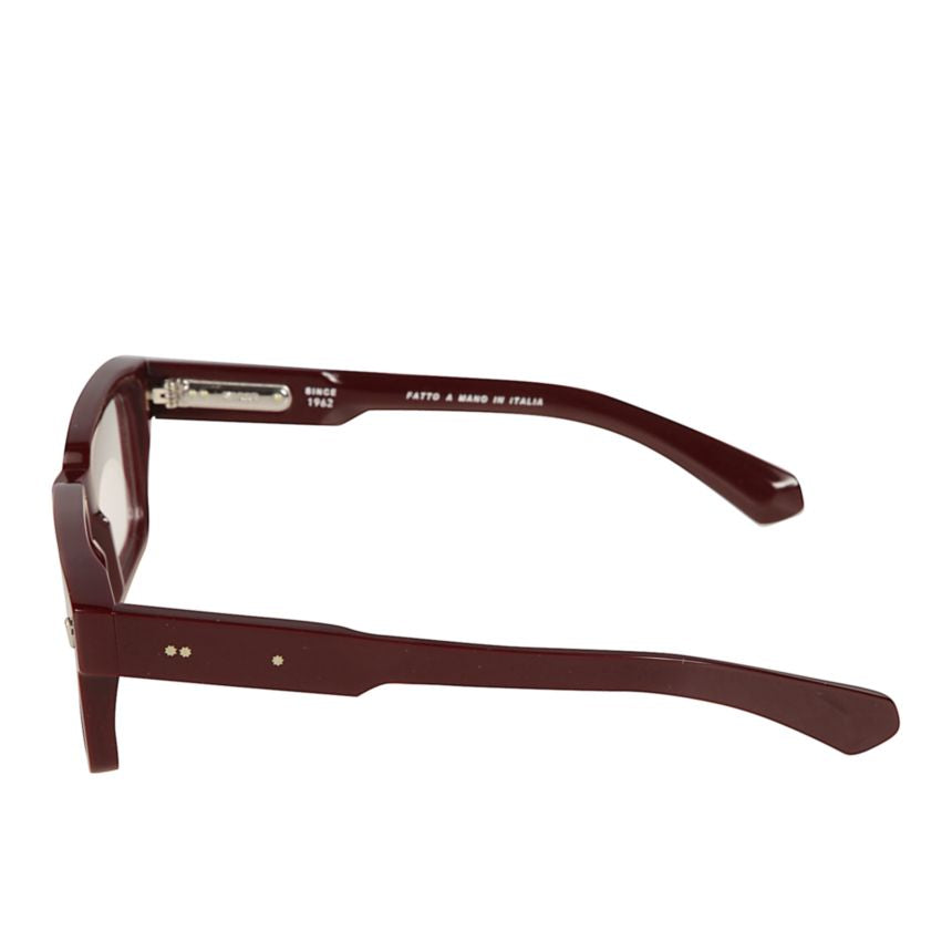 Premium 2 Bold Rectangular Burgundy Eyeglasses with Metallic Accents