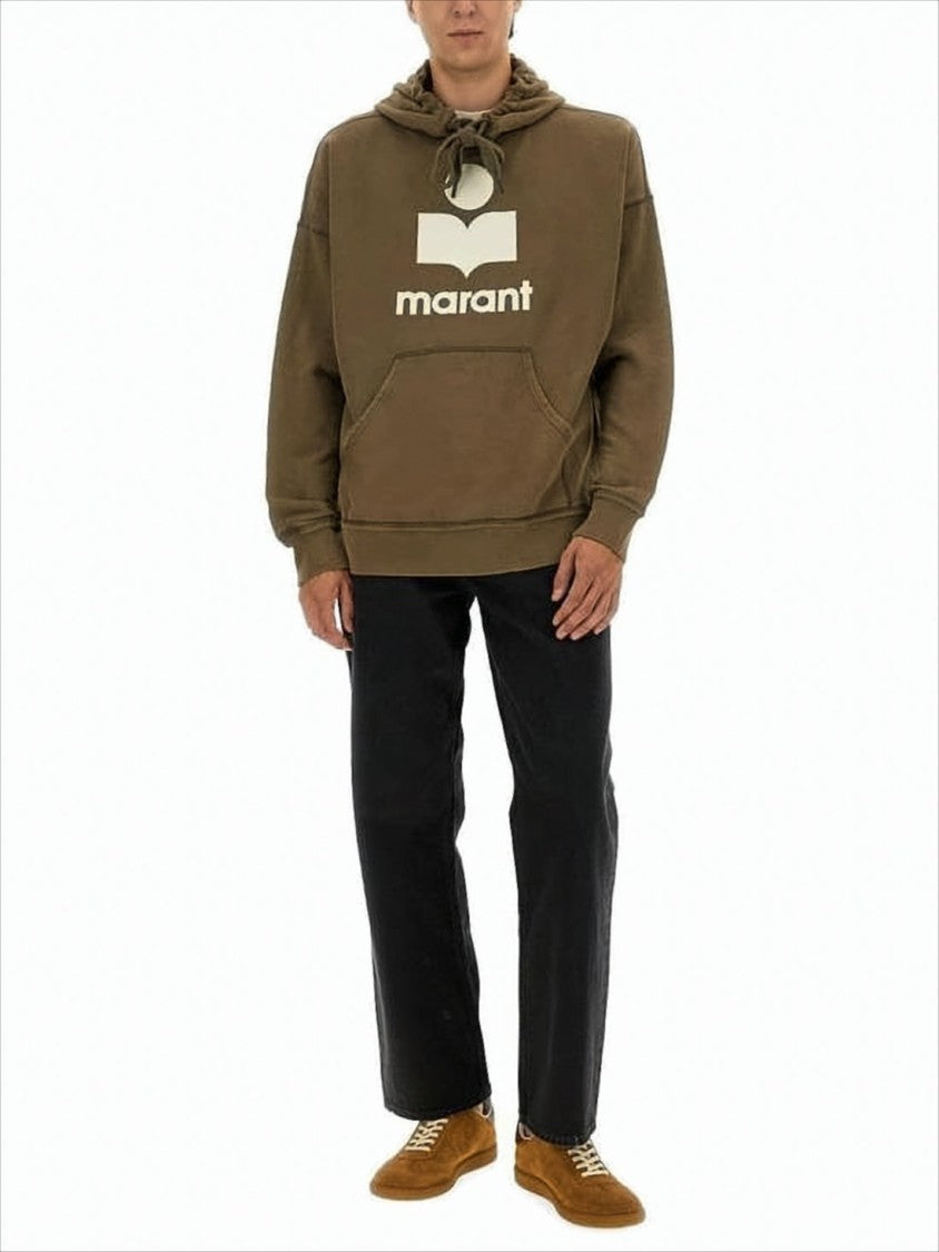 Relaxed-Fit Brown Hoodie with Bold Graphic Print