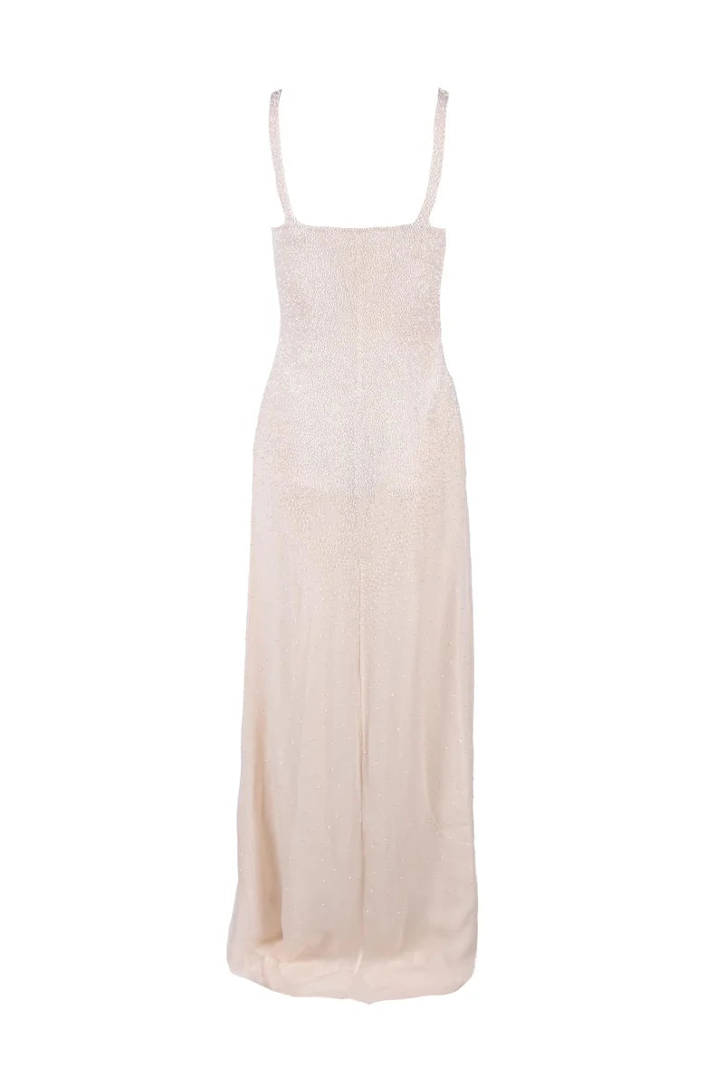 Women's Dress White Beaded