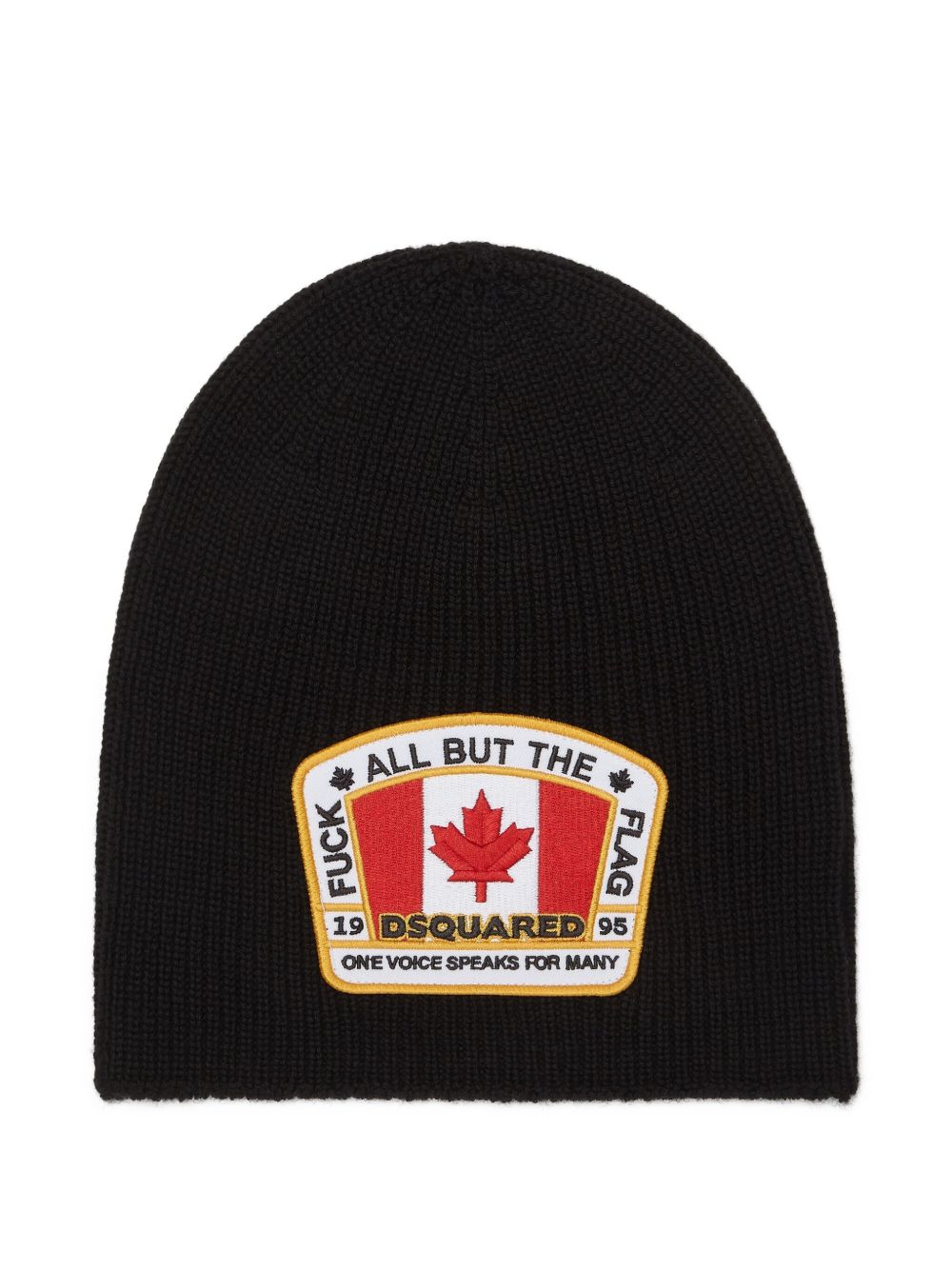 Knit Beanie with Rectangular Logo Patch