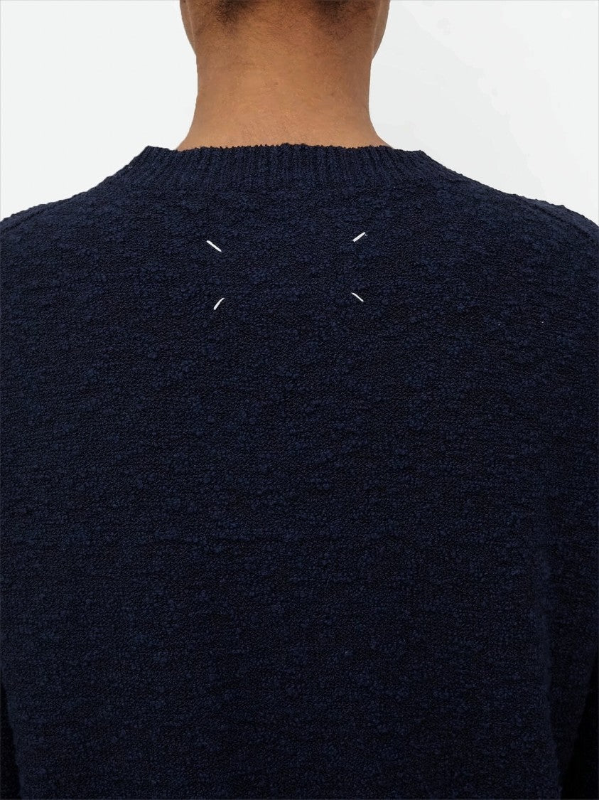 Textured Knit Sweater With Signature Four-Stitch Detail