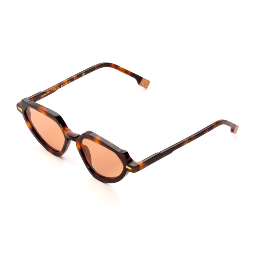 Harmony Geometric Tortoiseshell Acetate Sunglasses with Amber Lenses