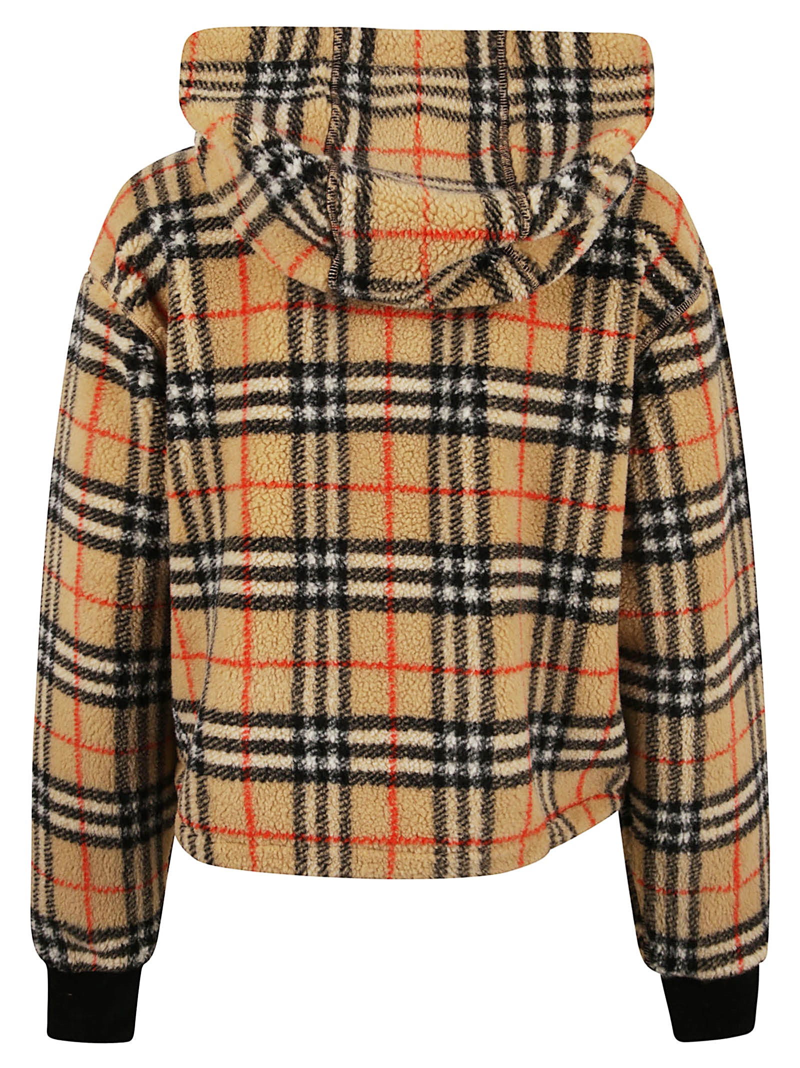 Cropped Checkered Jacket with Adjustable Hood