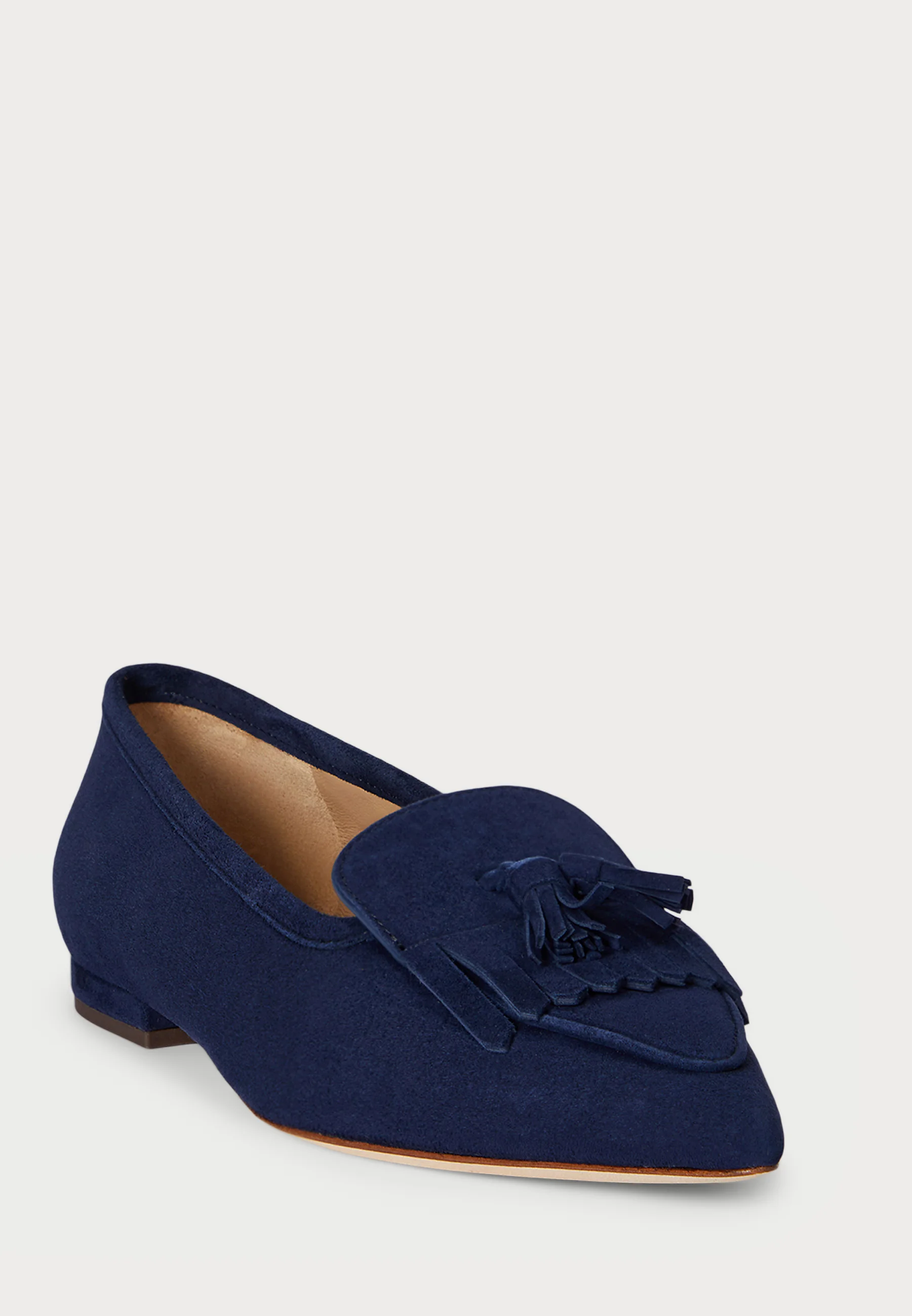 Navy Blue Londyn Suede Ballerina Flats