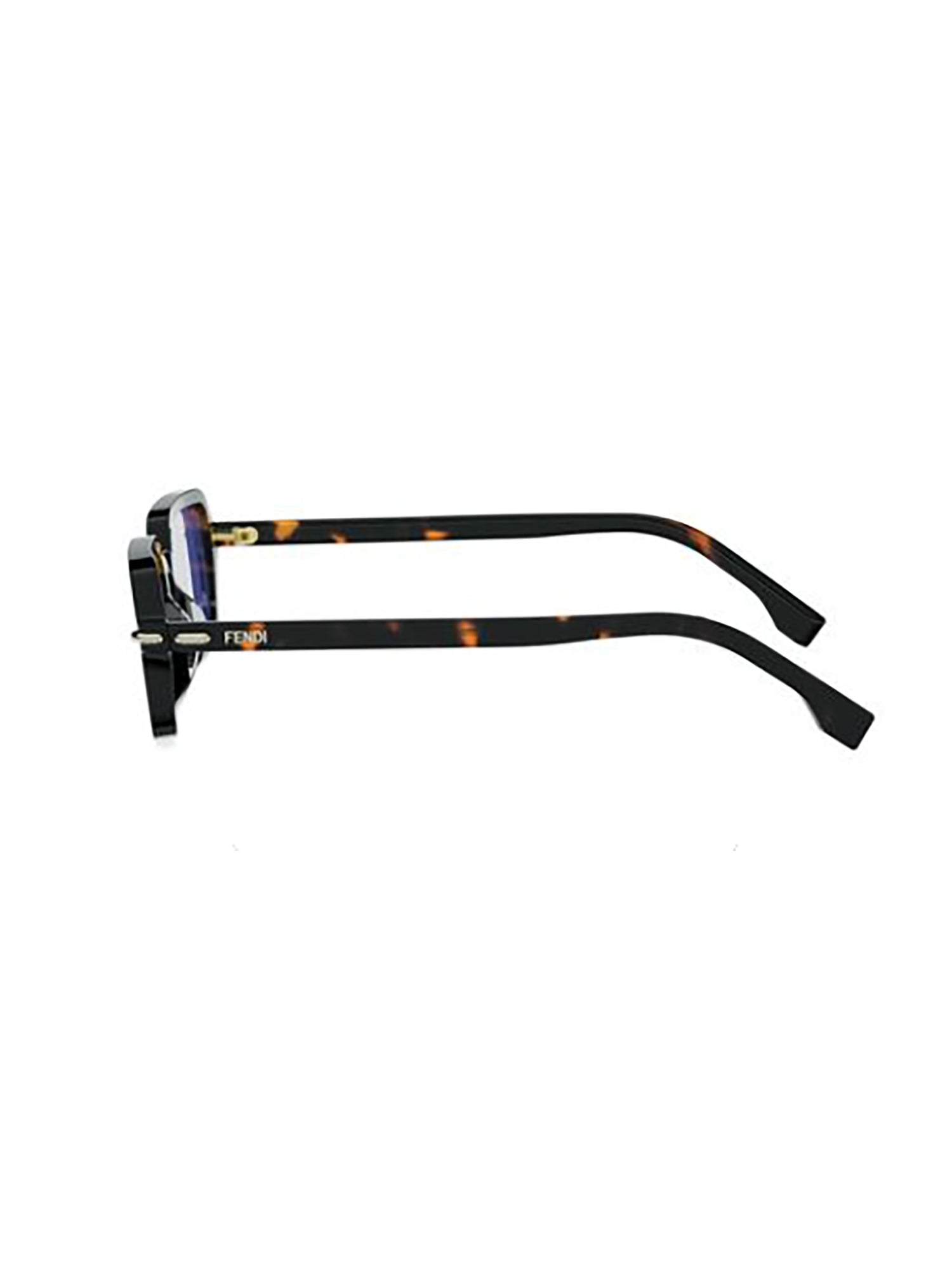 Rectangular Tortoiseshell Sunglasses with Slender Metallic Accents