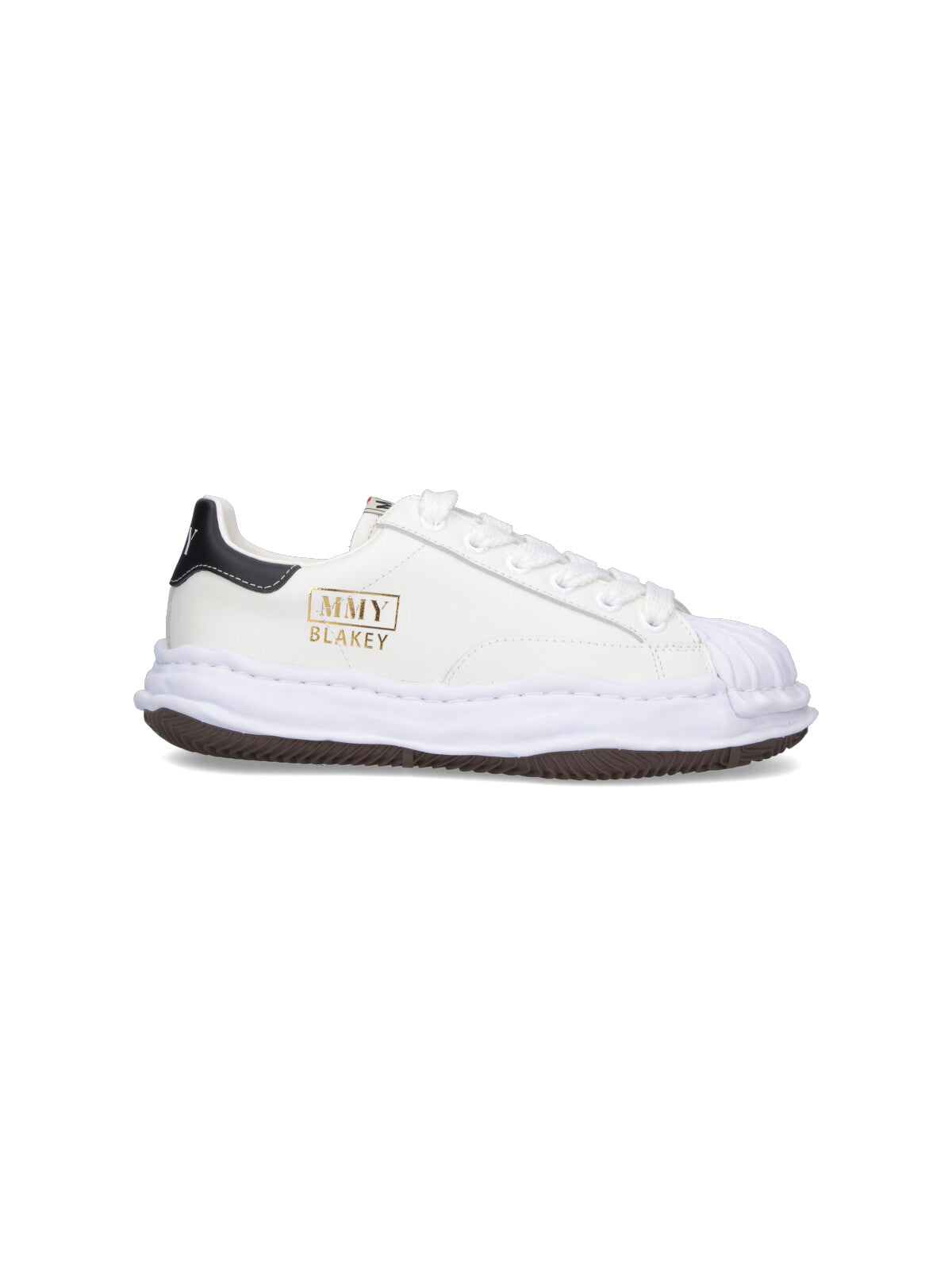 Calf Leather Sneakers With Oversized Rubber Sole And Logo Detailing