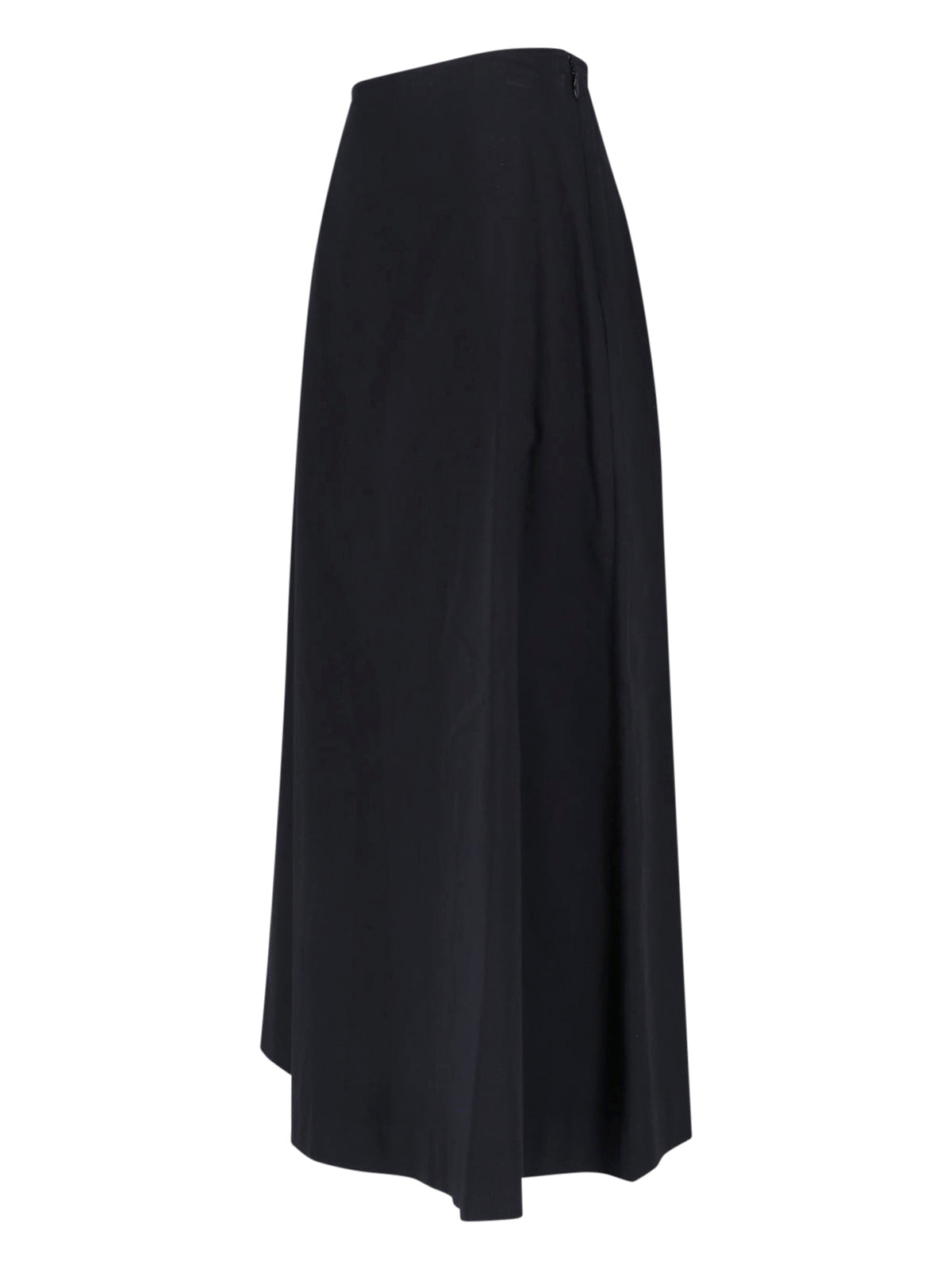 Black A-Line Wrap-Style Skirt