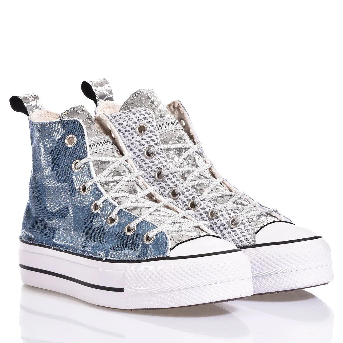 Platform Denim Camo Sneakers