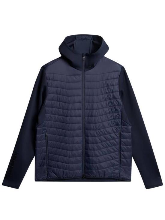 Hooded Quilted Jacket With Smooth Fabric Back And Sleeves