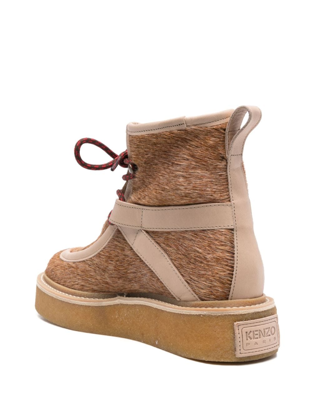 Tobacco Brown Calf Hair Ankle Boots