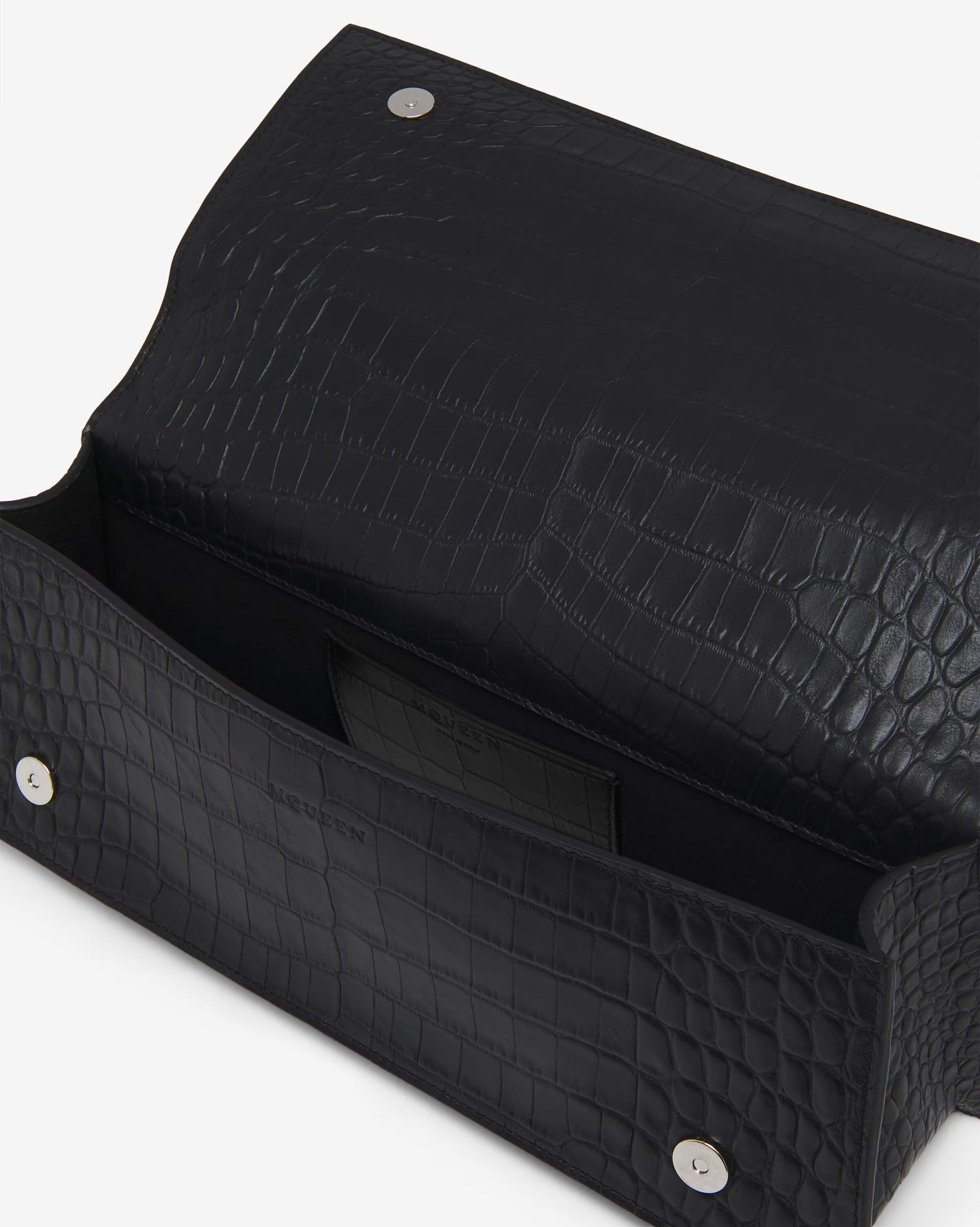 Jewelled Top Handle Shoulder Bag - Leather - Black