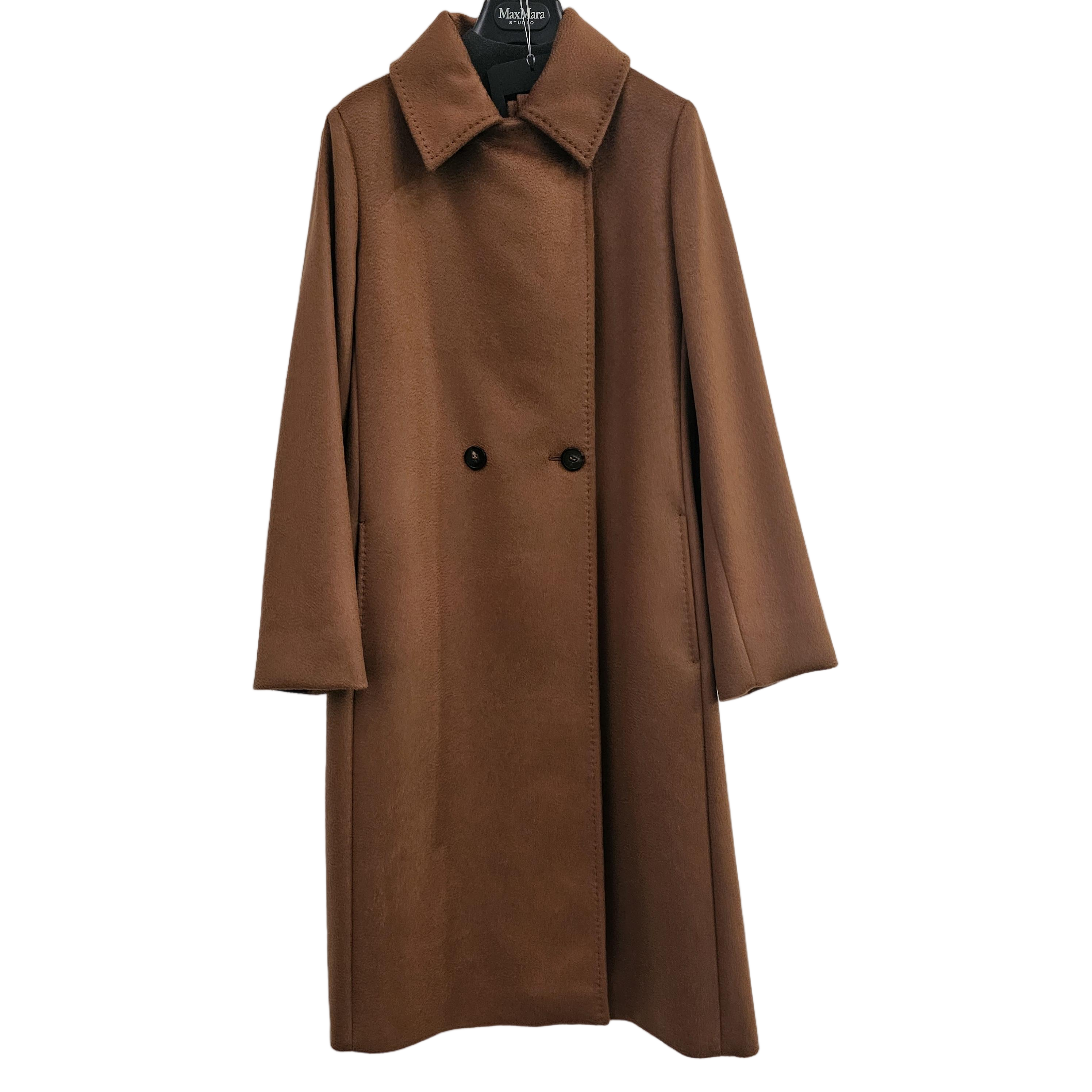 Double-Breasted Wool Coat with Structured Collar