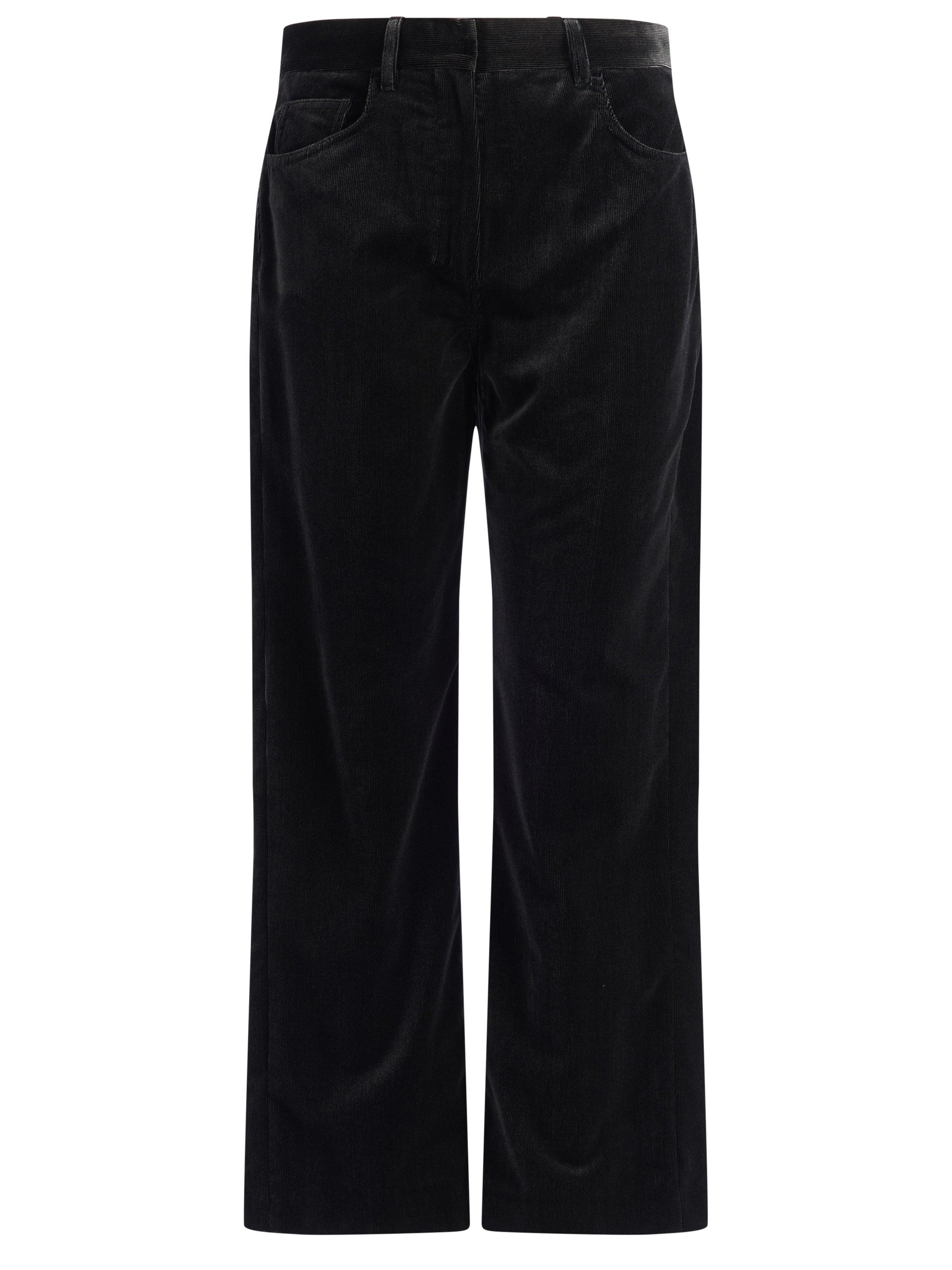 Tailored Black Straight-Leg Pants with Five-Pocket Design