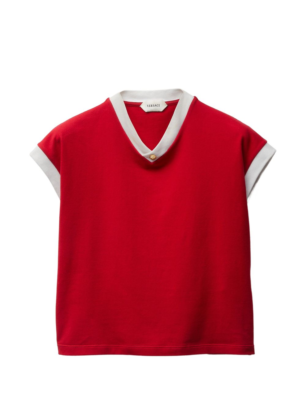 Boxy Red Top With Contrasting Trim