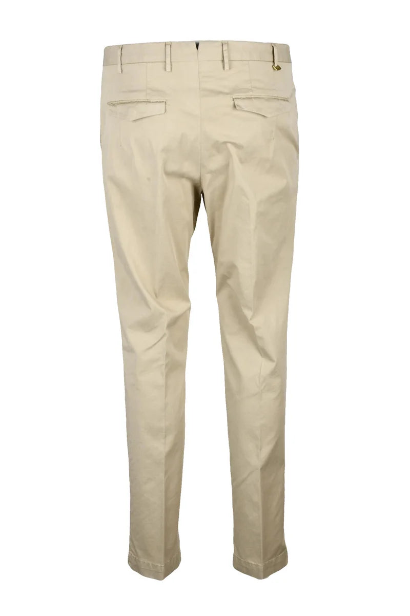 Men's Lyocell/Cotton Stretch Trousers - Beige