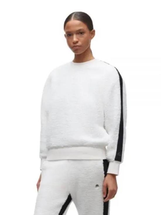 Long-Sleeve Textured Top with Sporty Stripes