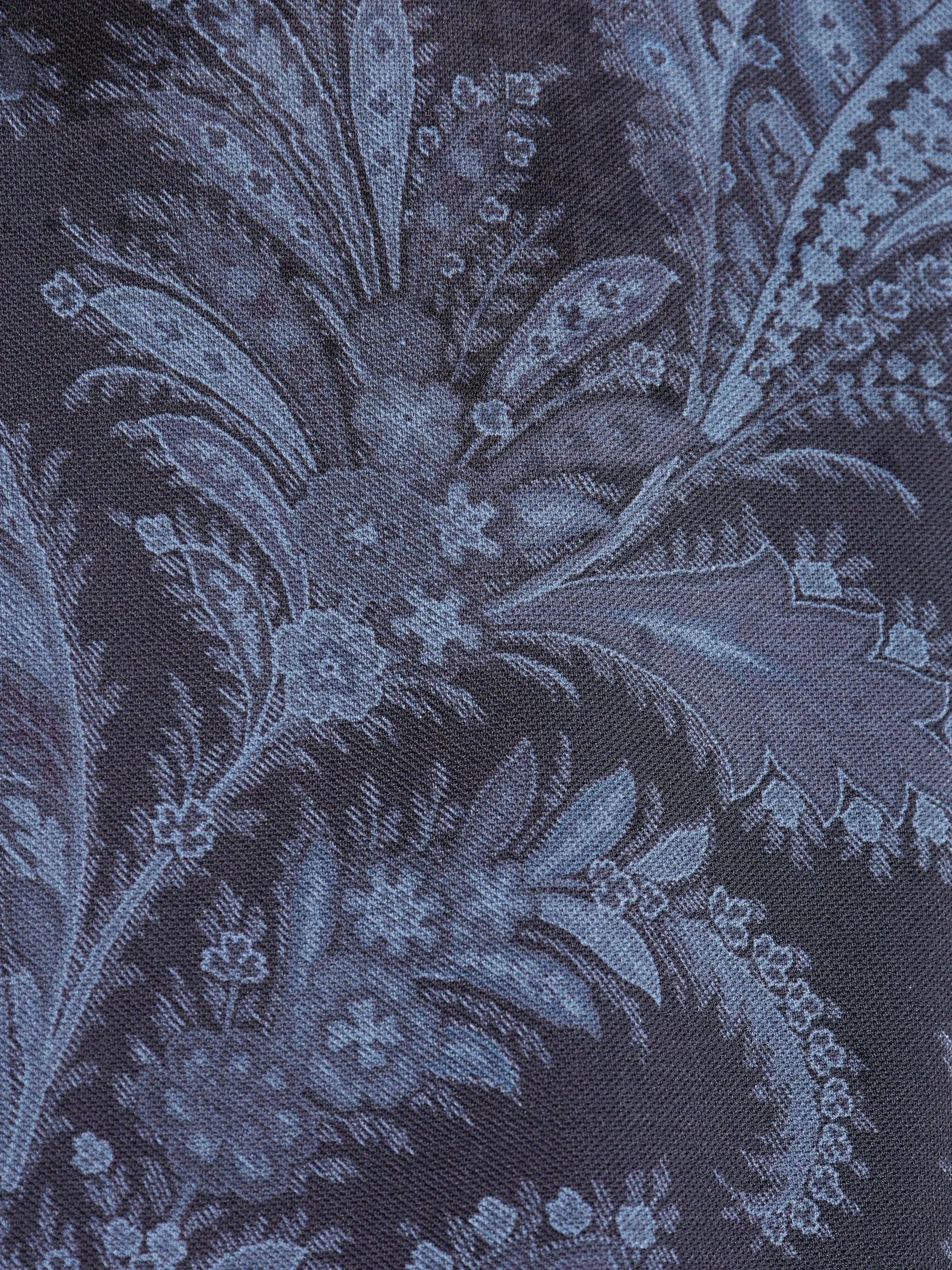 Roma Intricate Paisley Patterned Polo Shirt