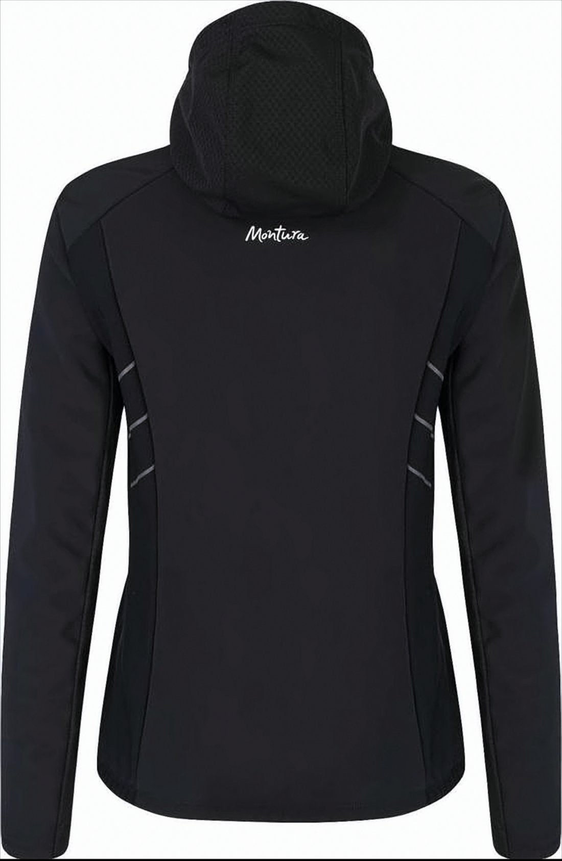 Fitted Black Hooded Jacket with Streamlined Paneling