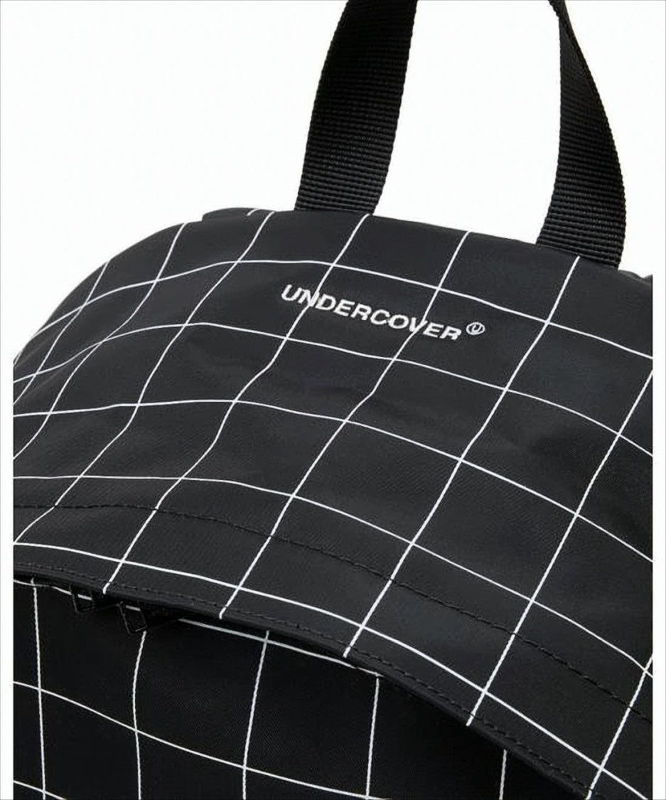 Grid-Pattern Nylon Backpack With Padded Straps