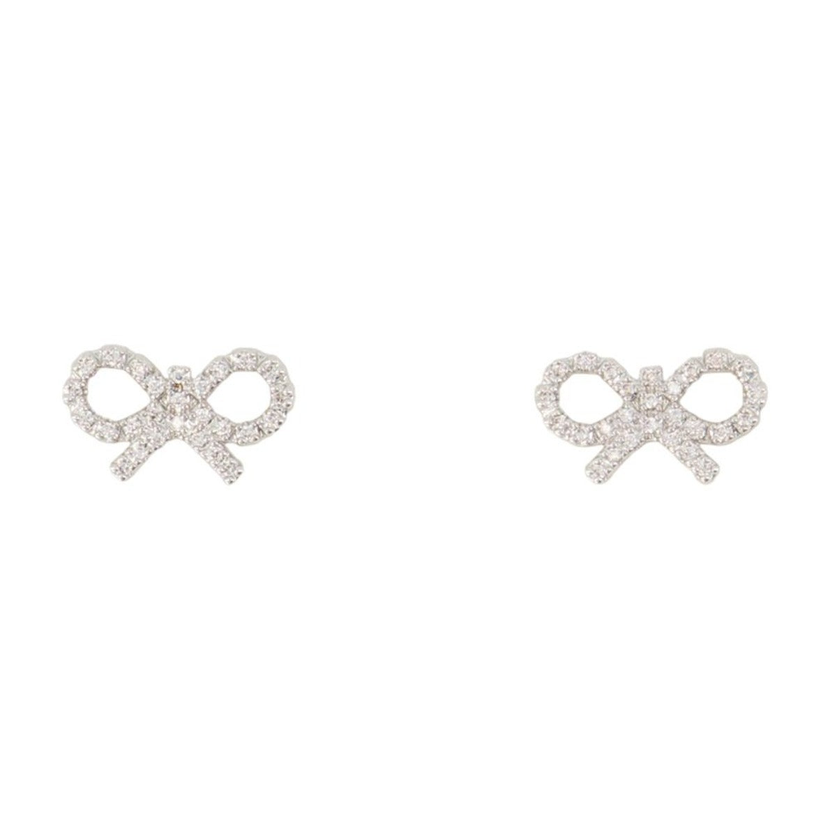 Micro Bow Earrings - Silver - Silver