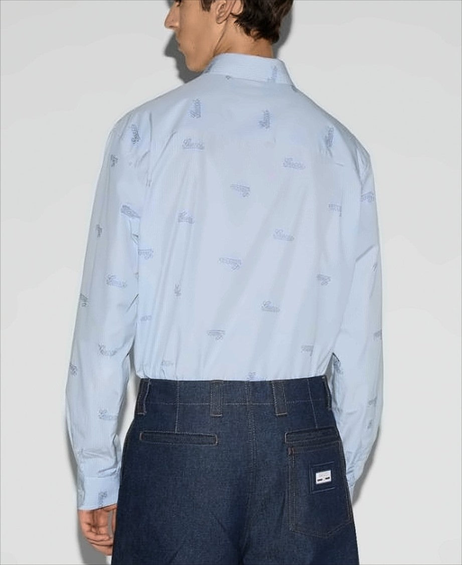 Light Blue Long-Sleeve Button-Up Shirt