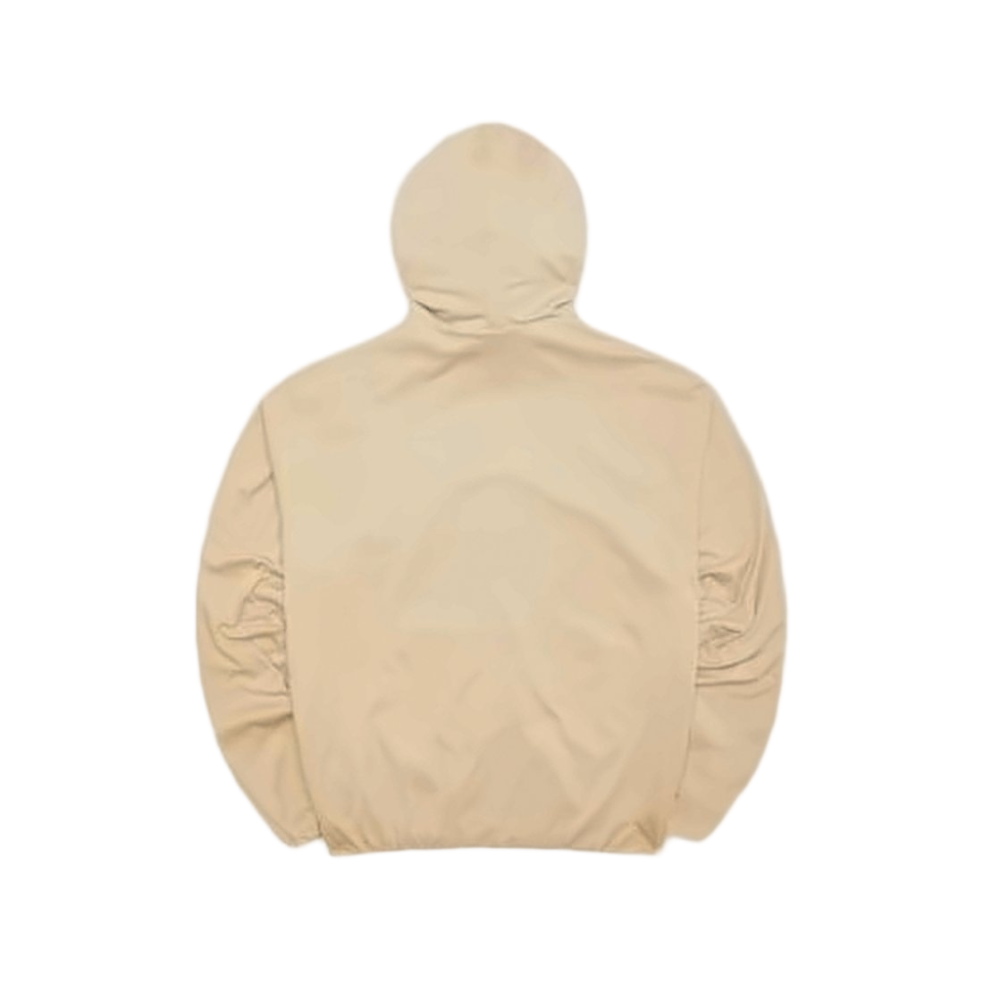 Light Beige Hooded Jacket with Zipper Closure
