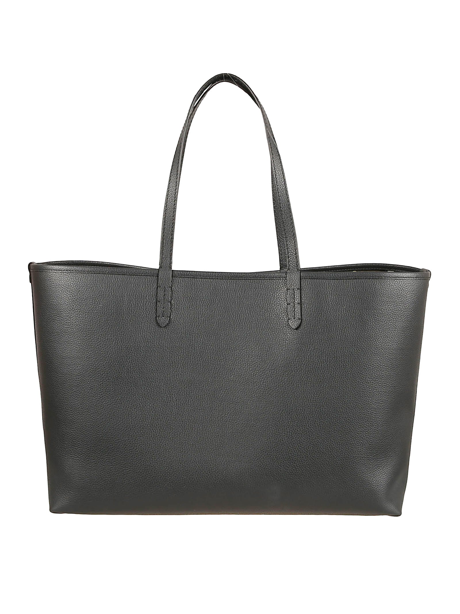 Rectangular Tote Bag in Textured Calf Grain Leather