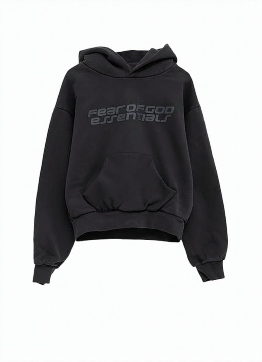 Relaxed Fit Cropped Hoodie