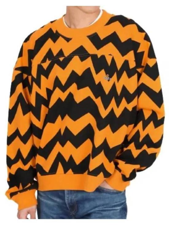 Long-Sleeved Cotton Top with Zigzag Design