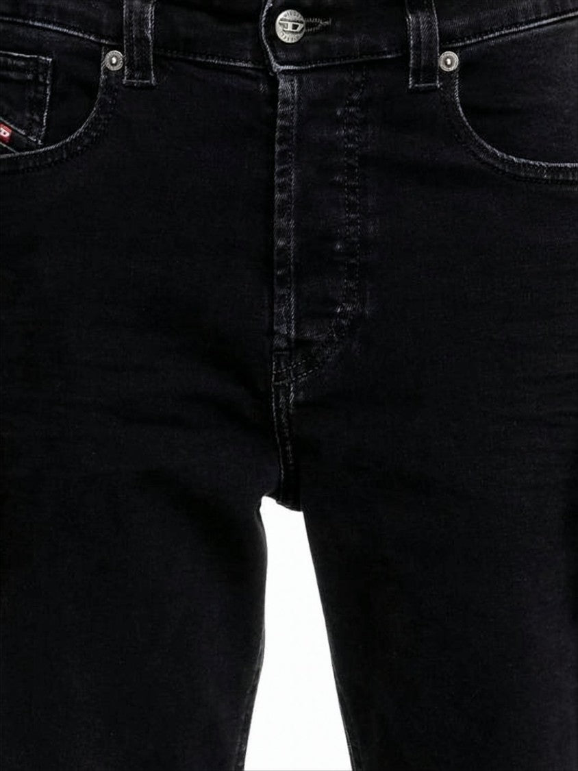 Black Straight-Leg Denim Pants