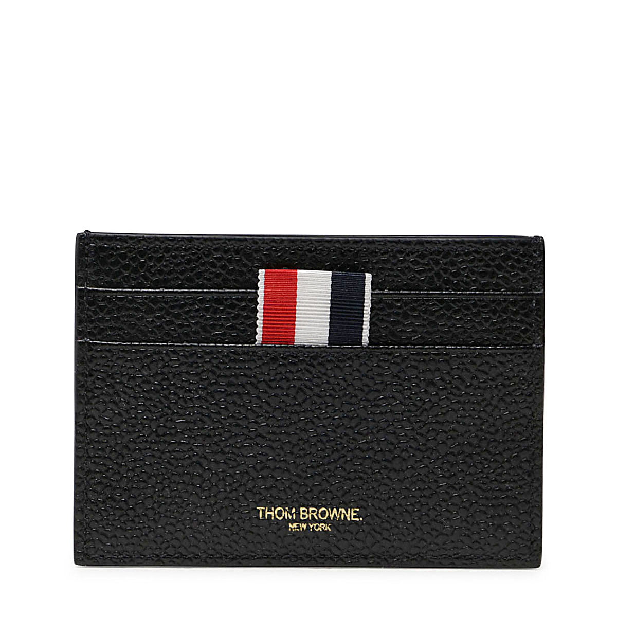 Textured Black Leather Card Holder