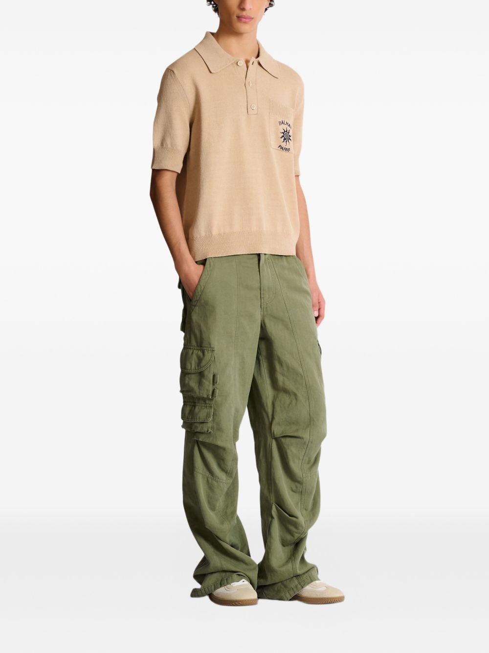Short Sleeve Polo Shirt With Button Placket