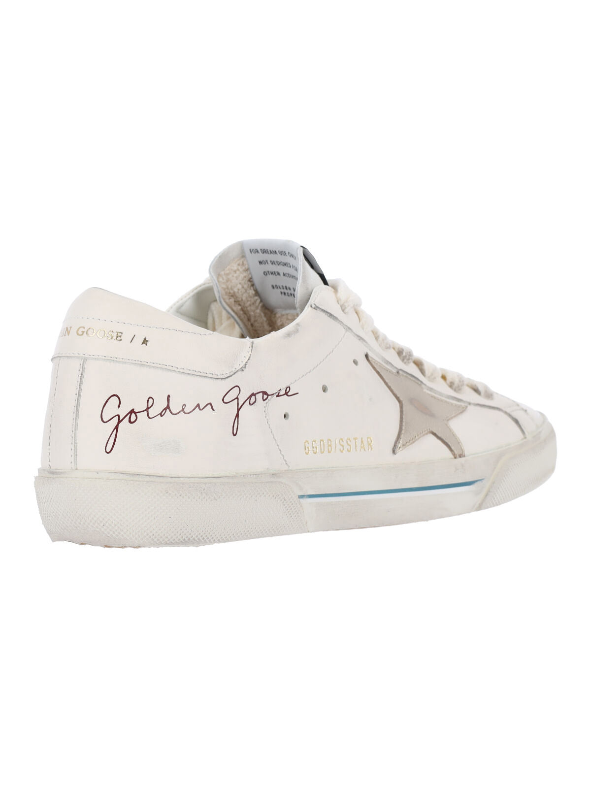 White Super-Star Distressed Leather Low-Top Sneakers