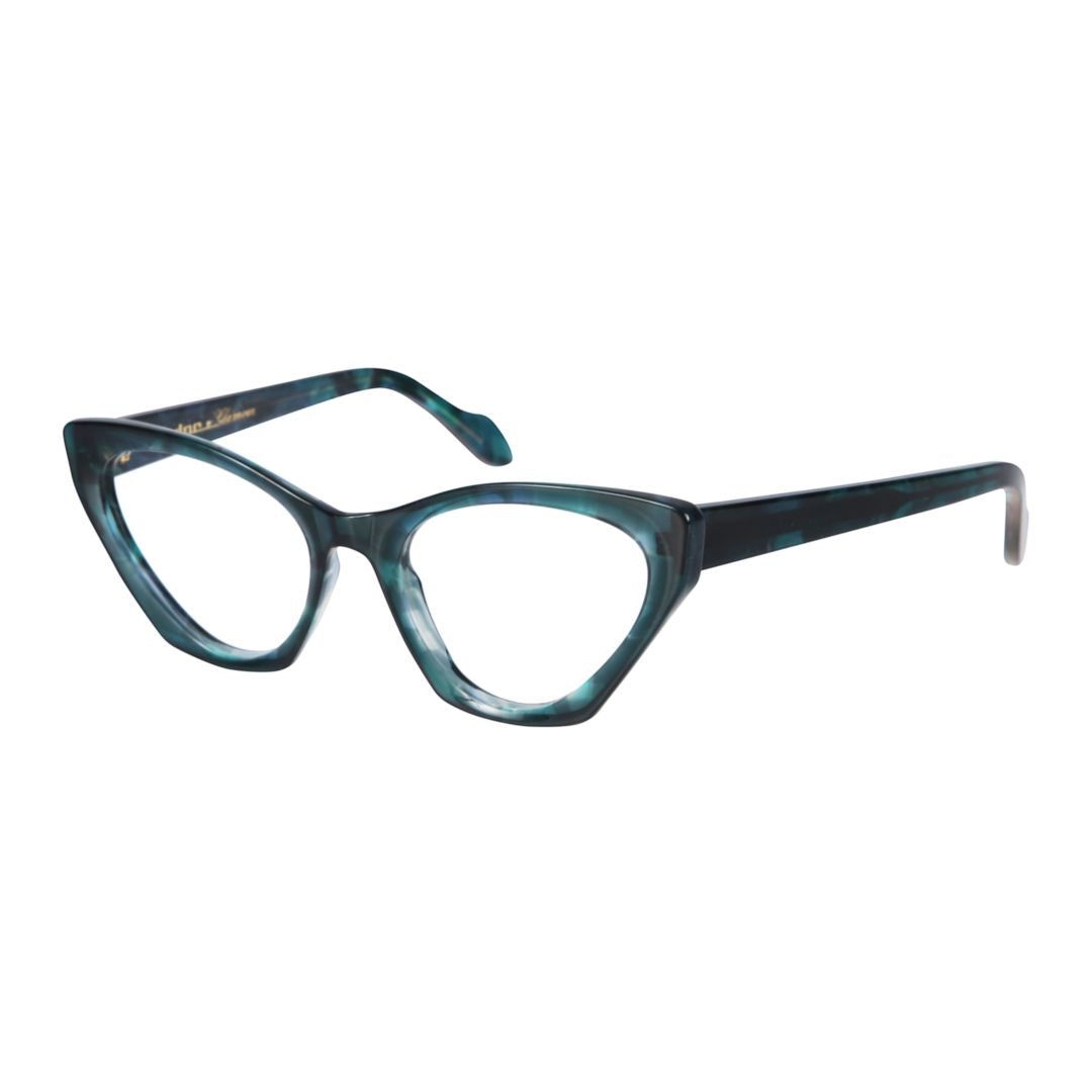 Coachella Glamour Cat-Eye Sunglasses with Marbled Pattern