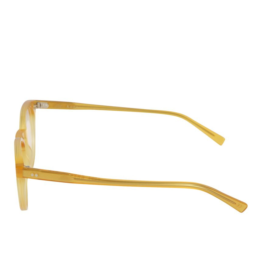 Chyli/N Translucent Amber-Yellow Rounded Eyeglasses with Keyhole Bridge