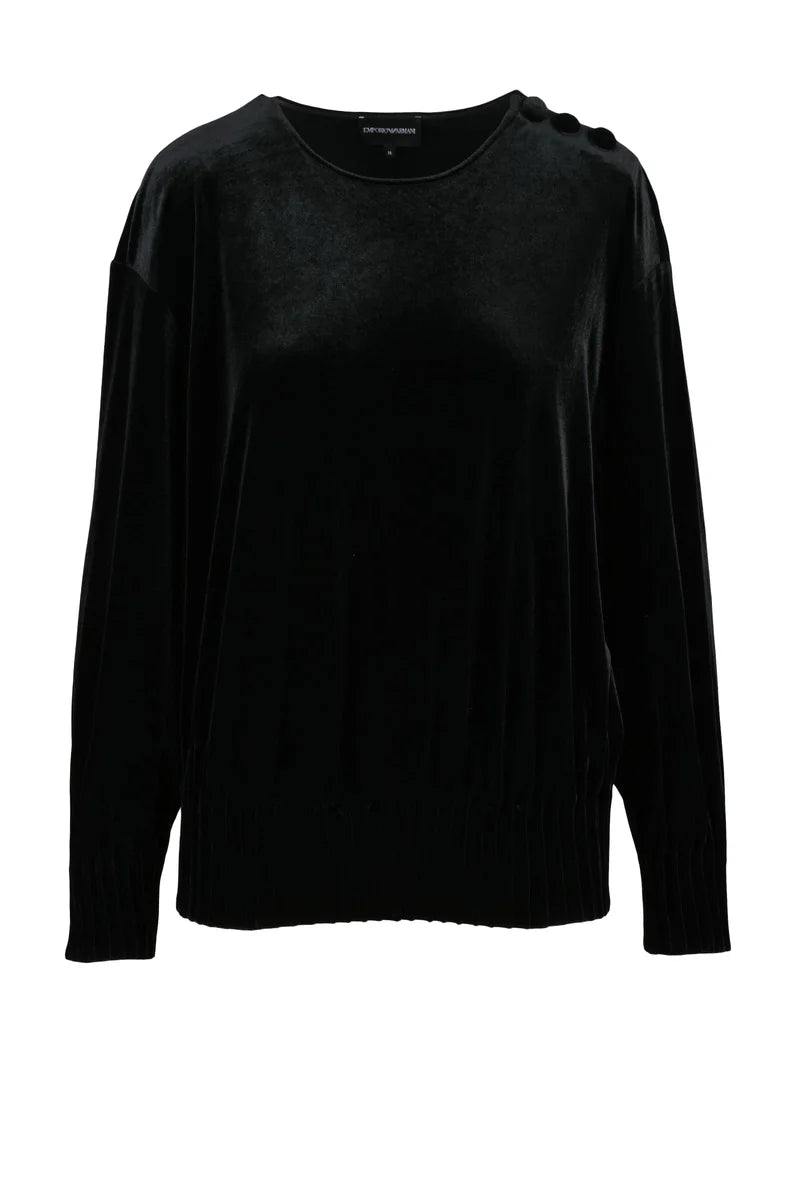 Velvet Sweatshirt - Black