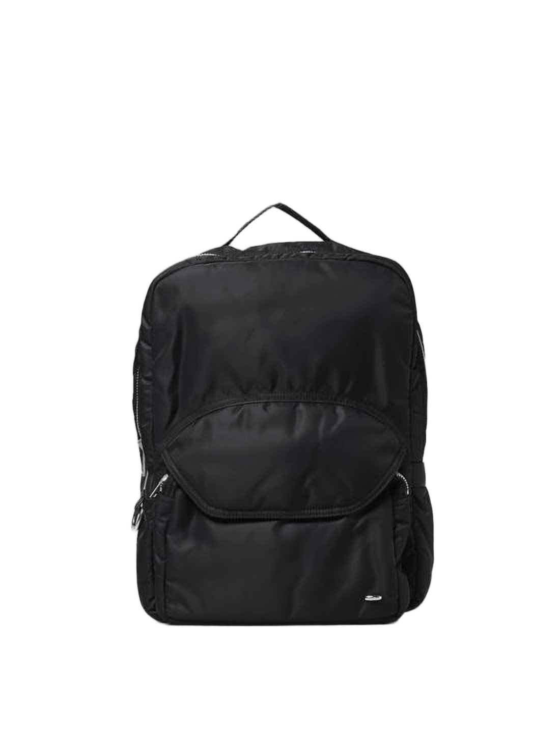 Minimalist Black Polyamide Backpack with Subtle Logo
