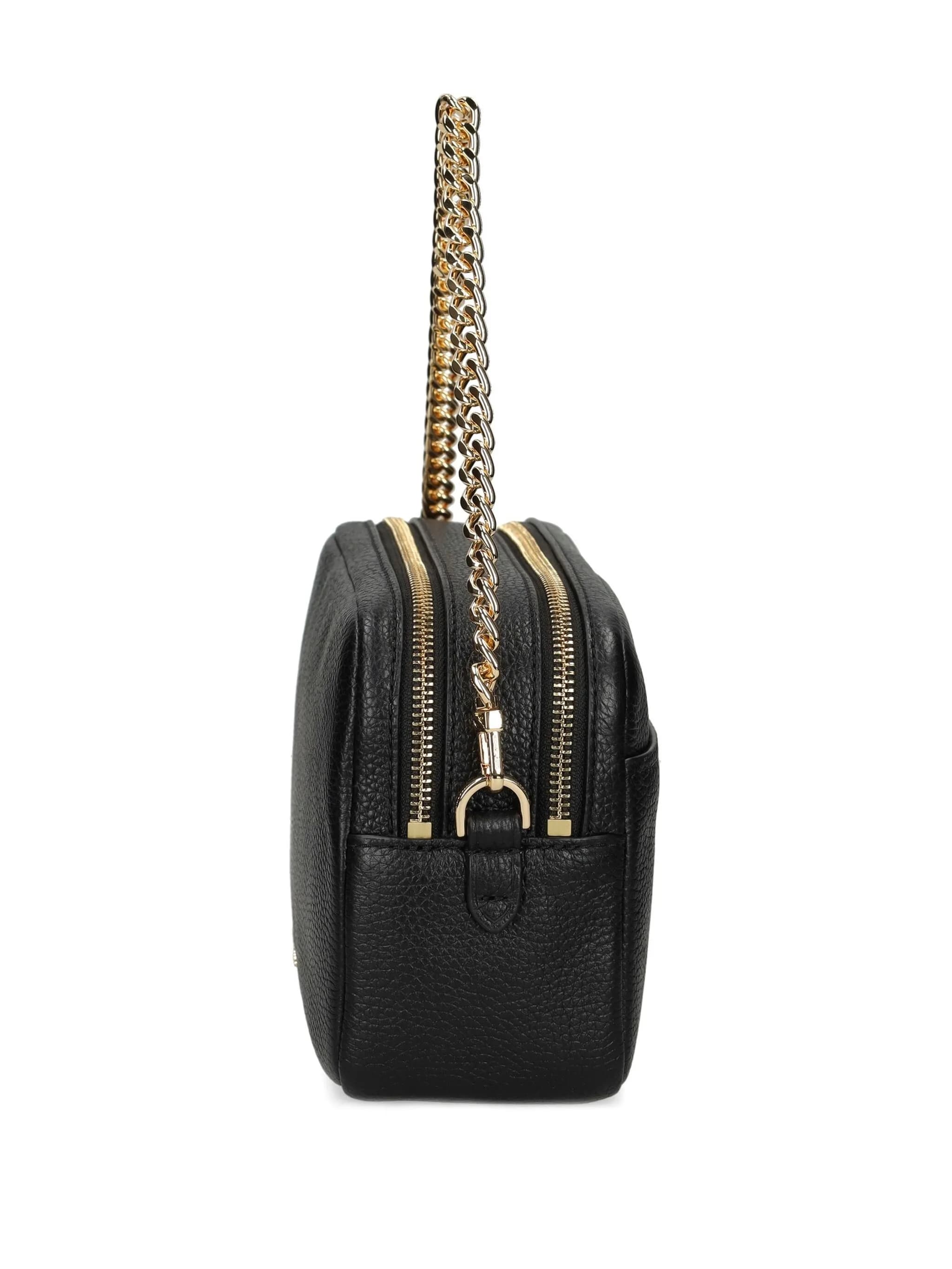 Textured Leather Dual Compartment Camera Bag