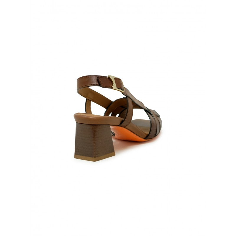 Brown Leather Slingback Sandal