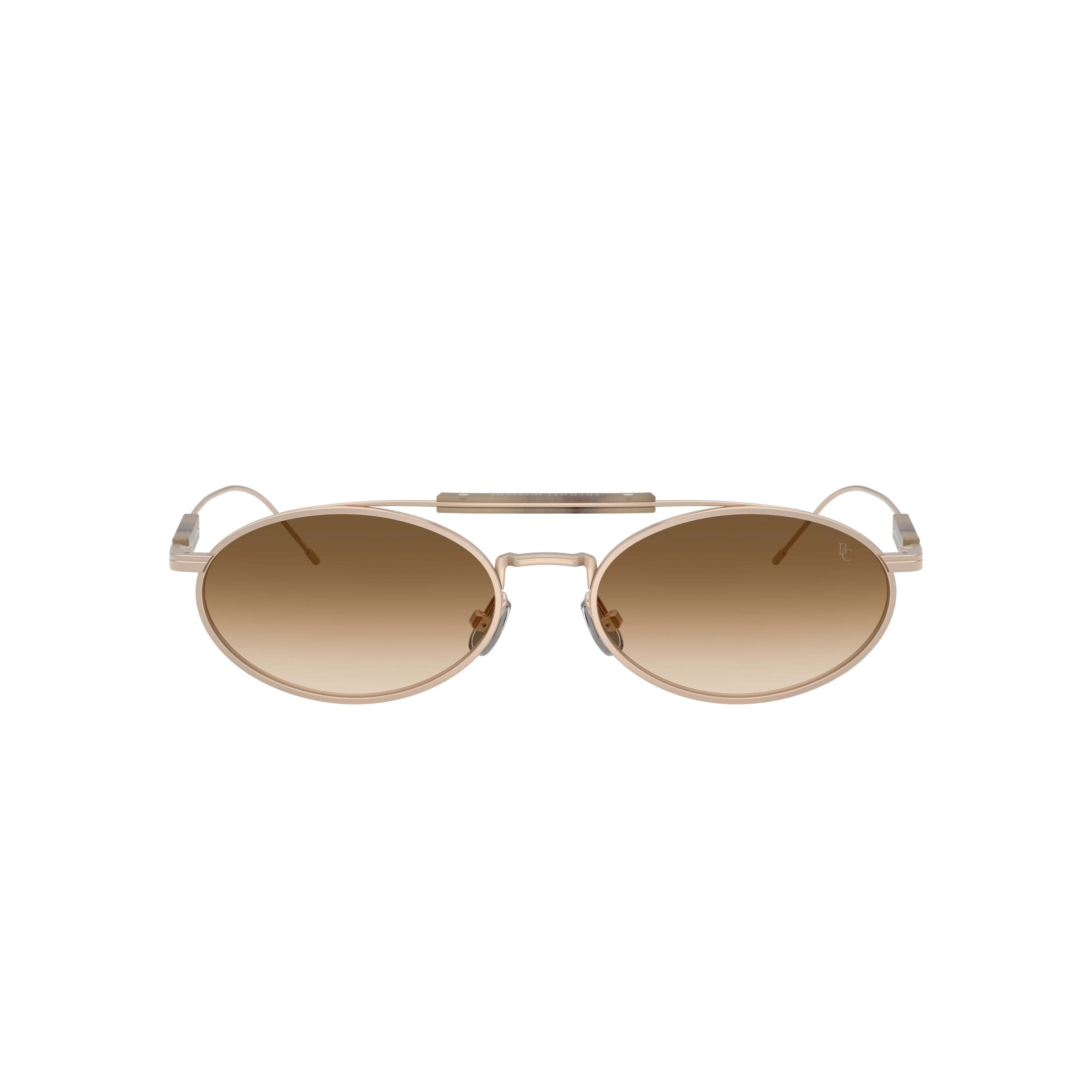 0bc2013st Oval Titanium Sunglasses with Gradient Brown Lenses