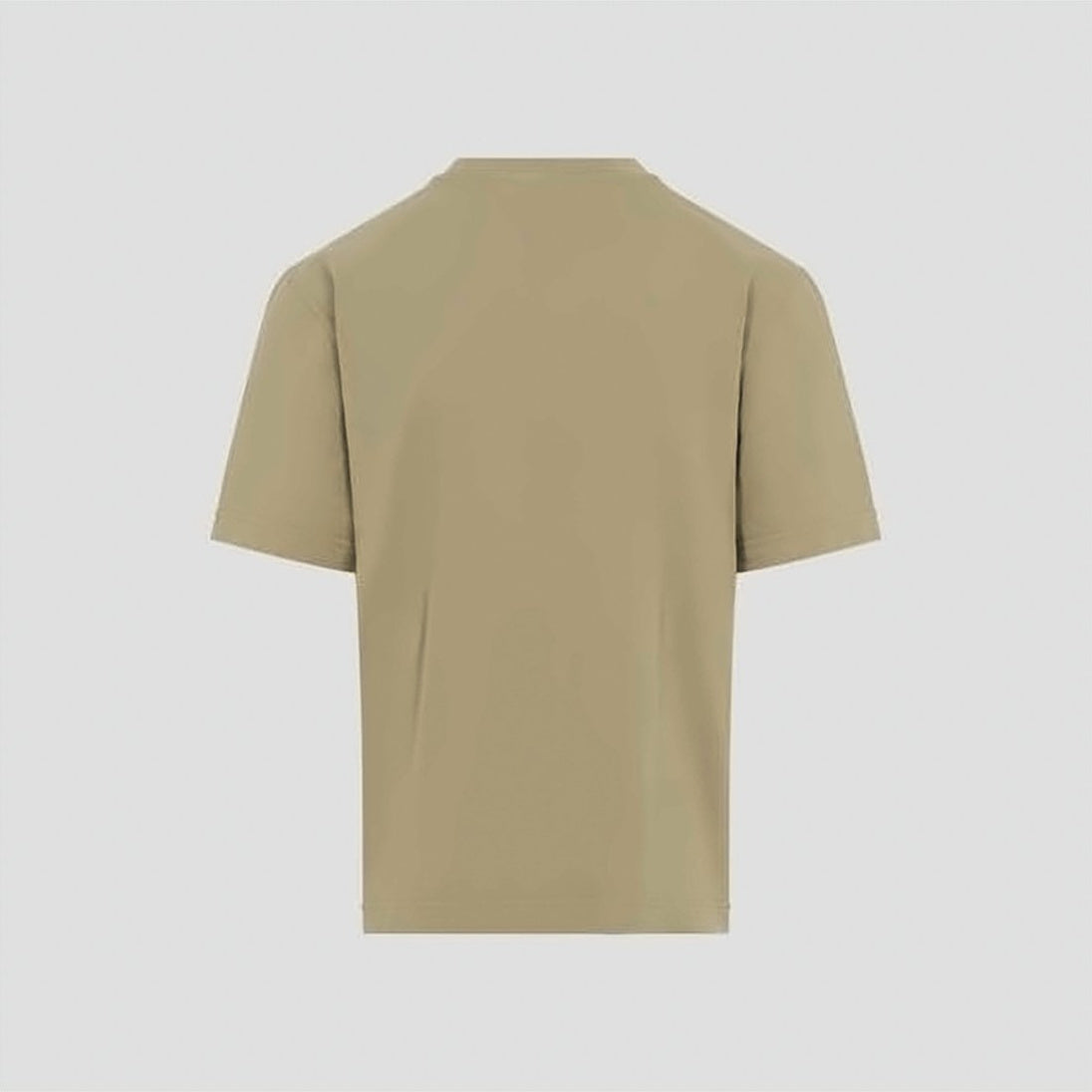Beige Short-Sleeve T-Shirt with Minimalist Patch