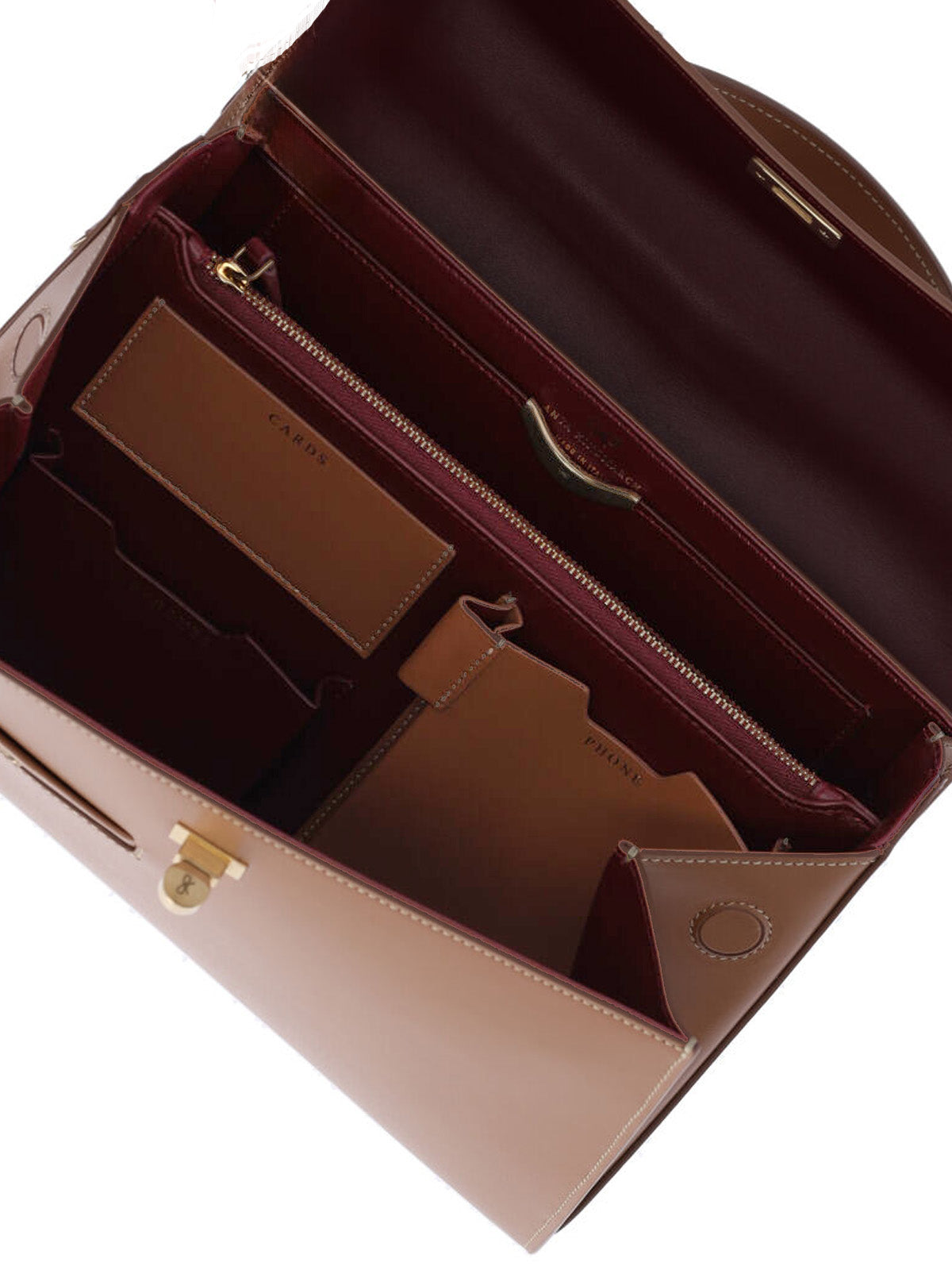 "Mortimer" Handbag, In Brown Calfskin