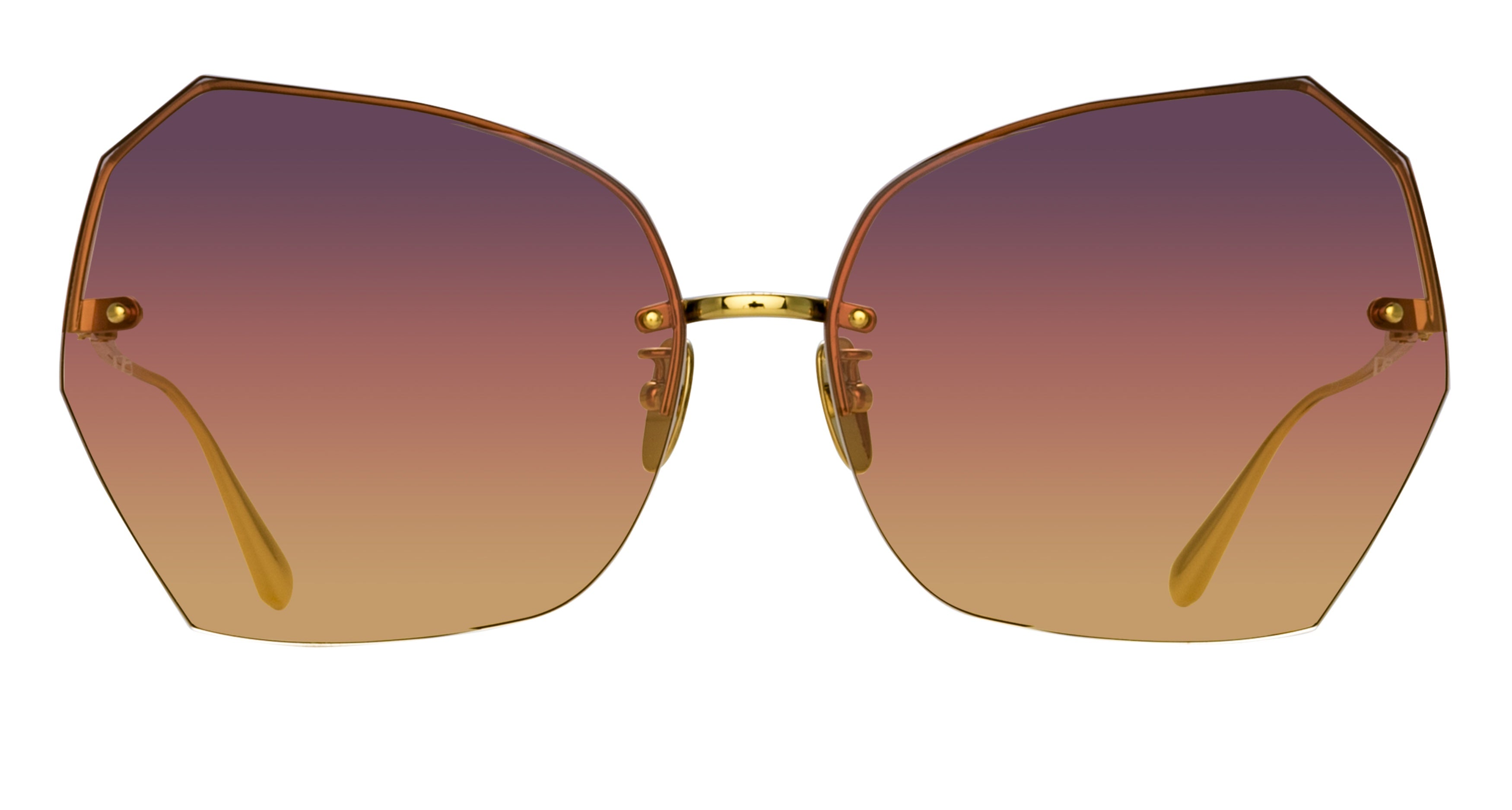 Lfl Irregular Gradient Lens Sunglasses with Gold-Toned Titanium Arms