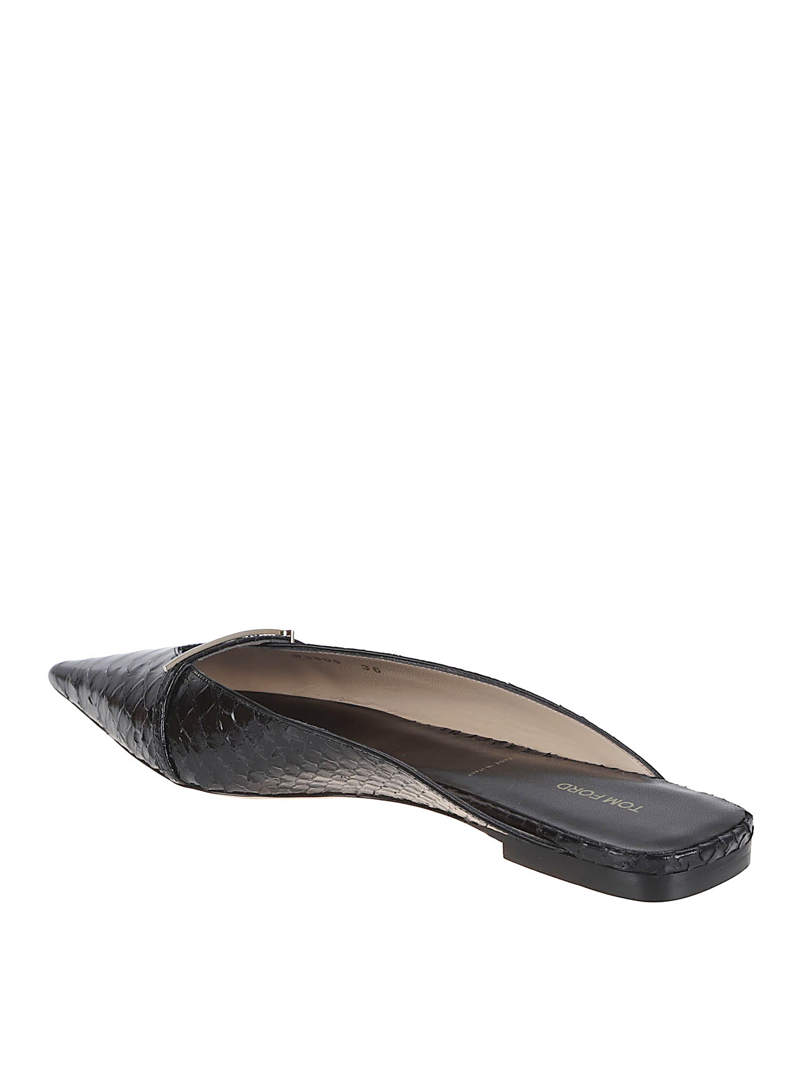 Pointed Toe Textured Leather Sandals with Signature T Hardware