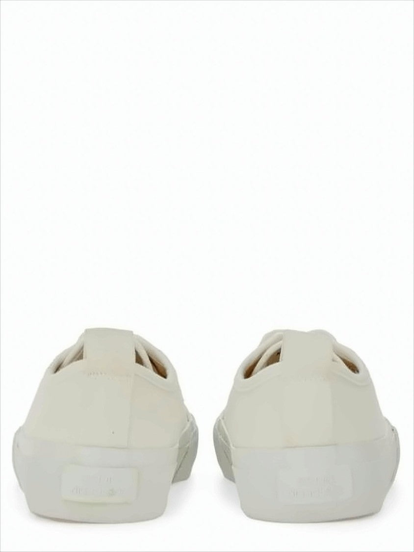 White Cotton Low-Top Sneakers