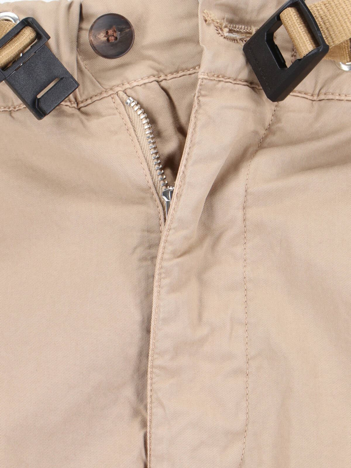 Straight-Leg Pants with Elastic Waistband and Adjustable Belt
