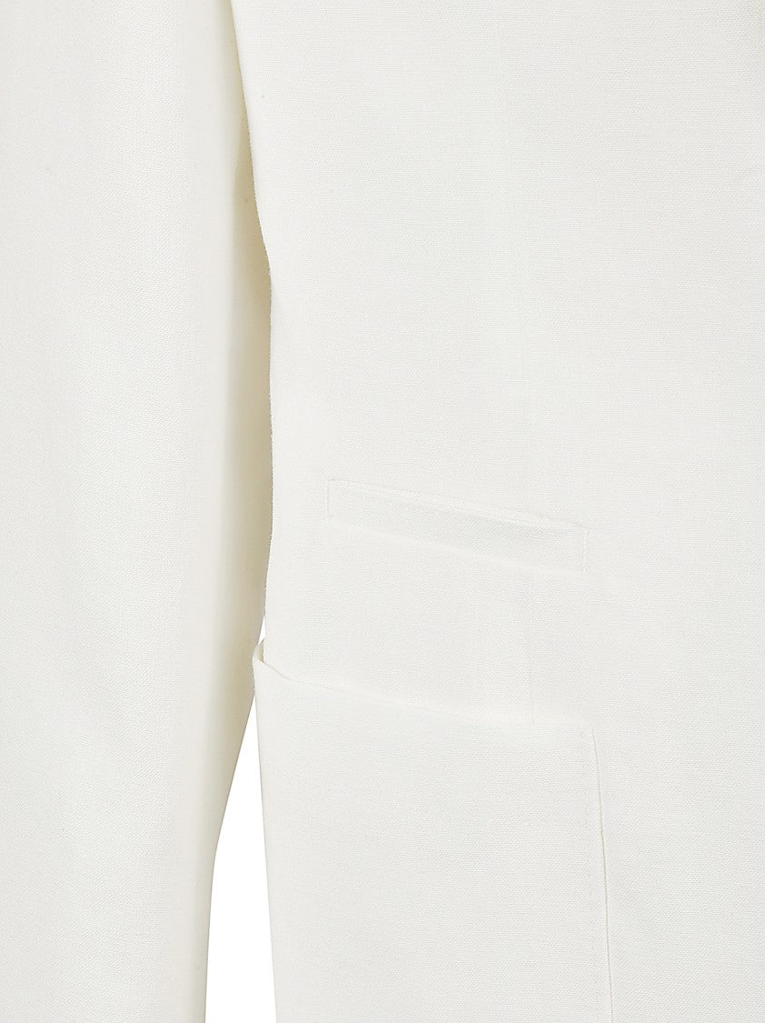 White Tailored Linen Jacket