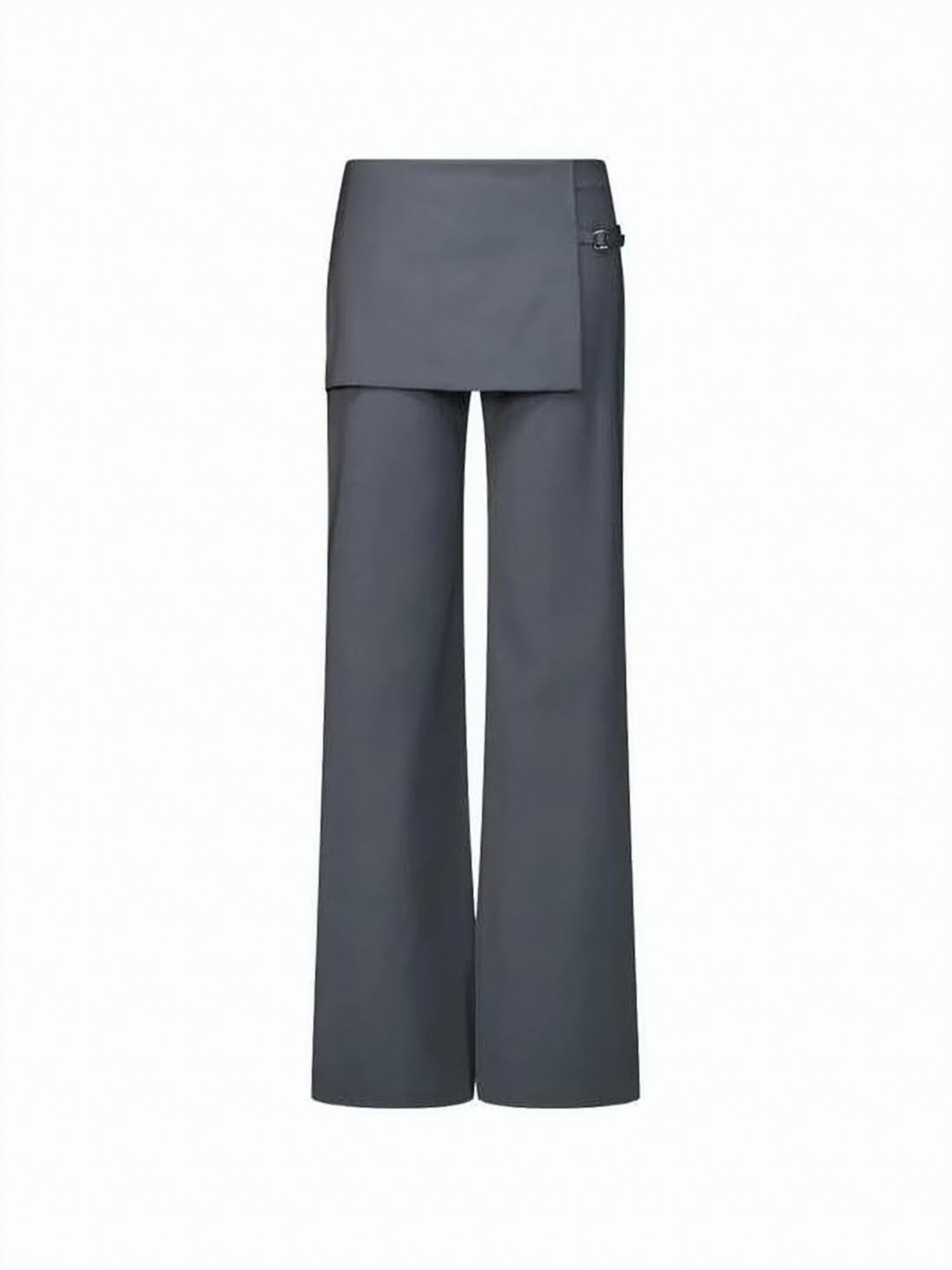 Wide-Leg Suit Pants with Unique Overlay